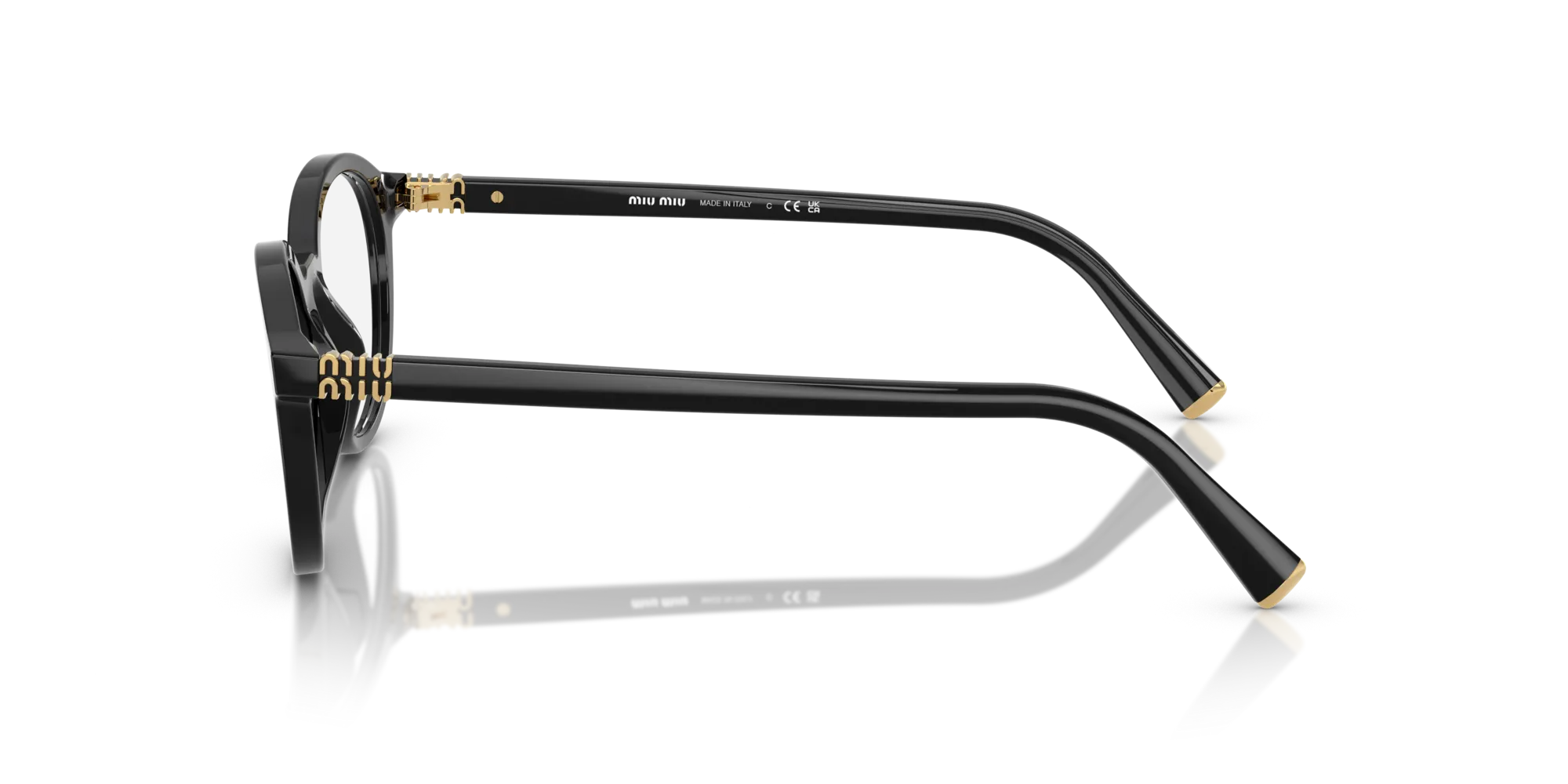 Miu Miu MU 02WV 16K1O1 Montature da vista Acetato Nero Rotonda Normale - immagine 4