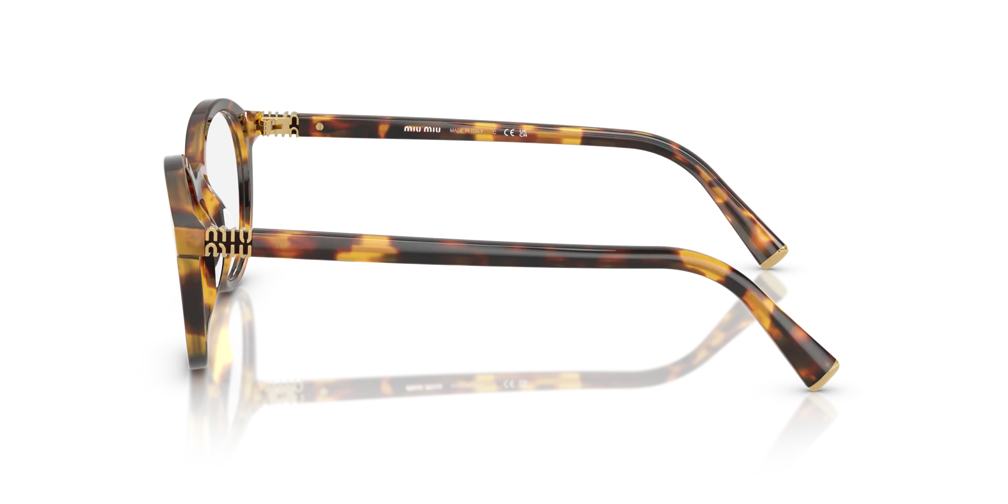 Miu Miu MU 02WV 14L1O1 Montature da vista Acetato Tartaruga Rotonda Normale - immagine 4