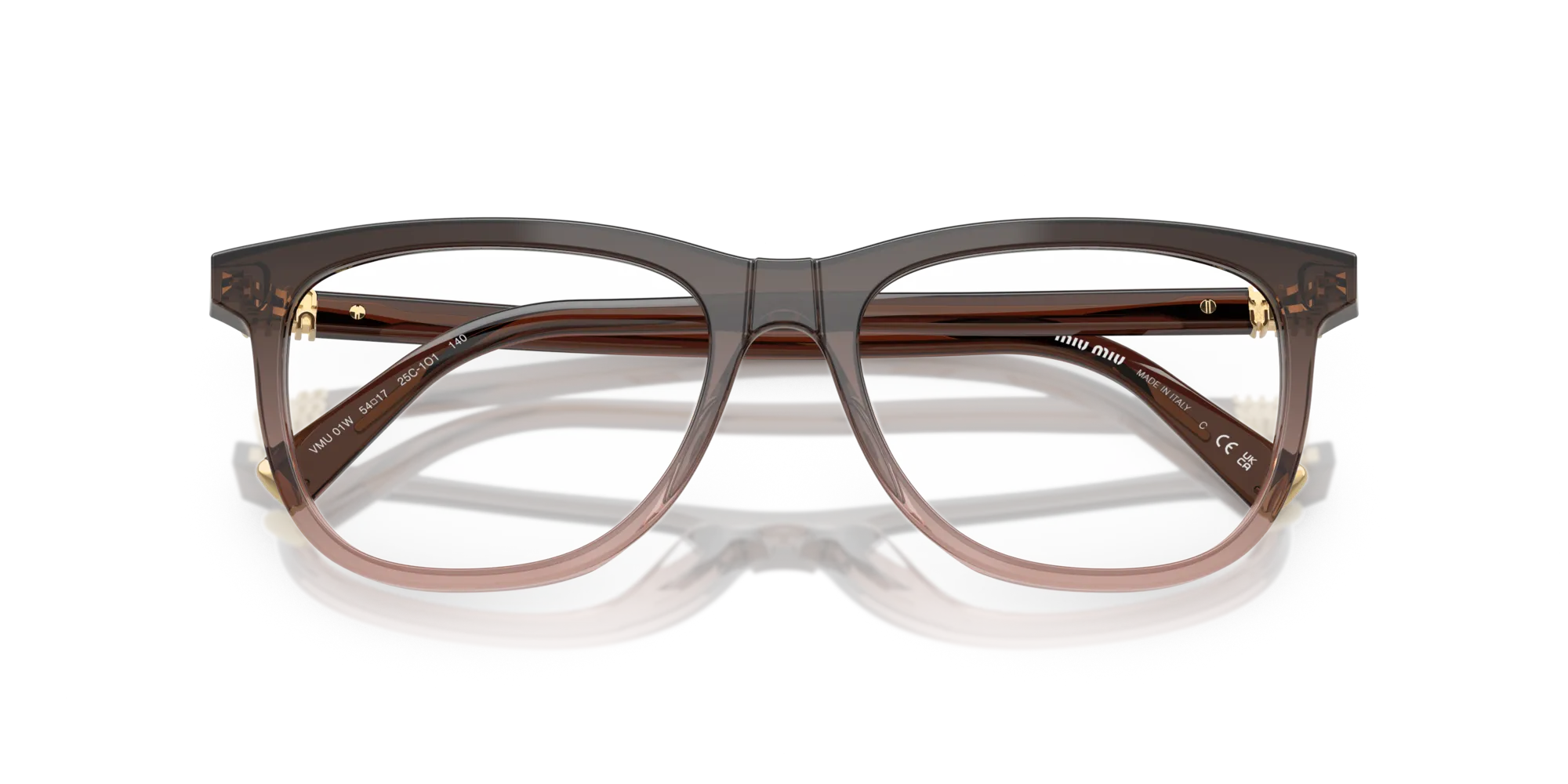 Miu Miu MU 01WV 25C1O1 Montature da vista Acetato Rosso Pantos Normale - immagine 2