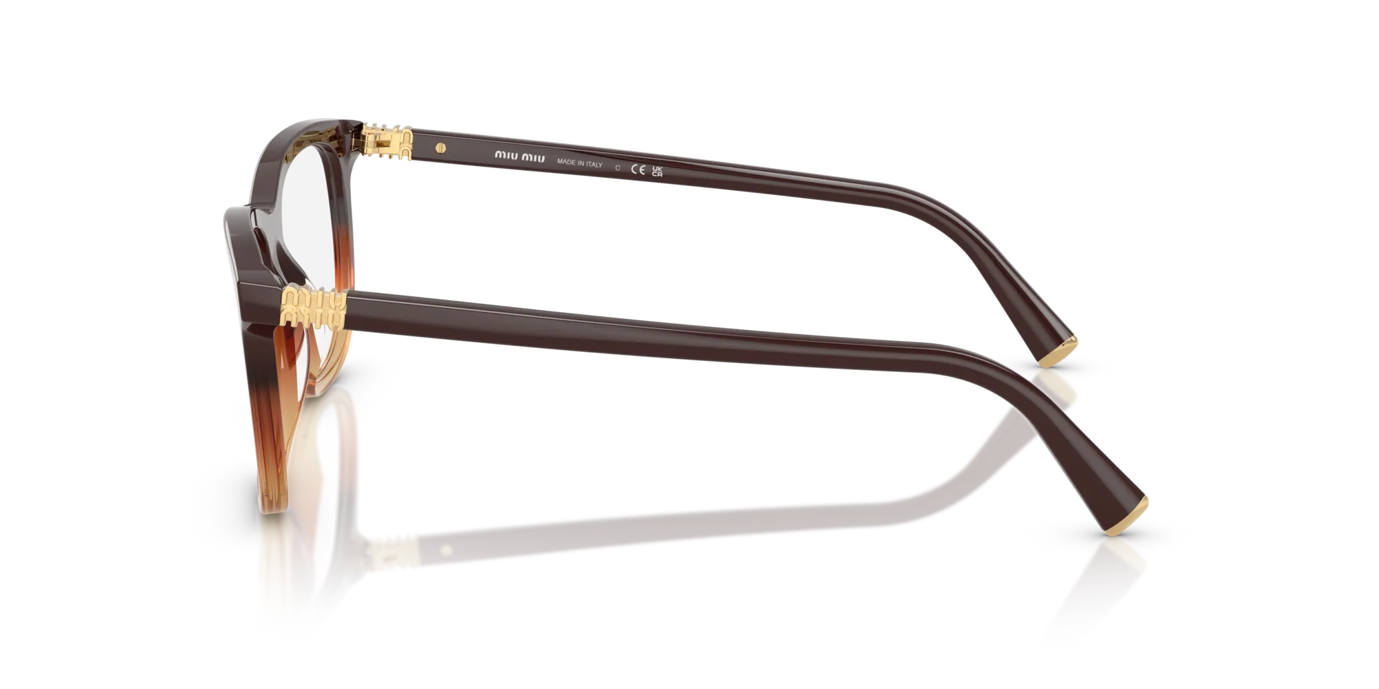 Miu Miu MU 01WV 24C1O1 Montature da vista Acetato Marrone Pantos Normale - immagine 4