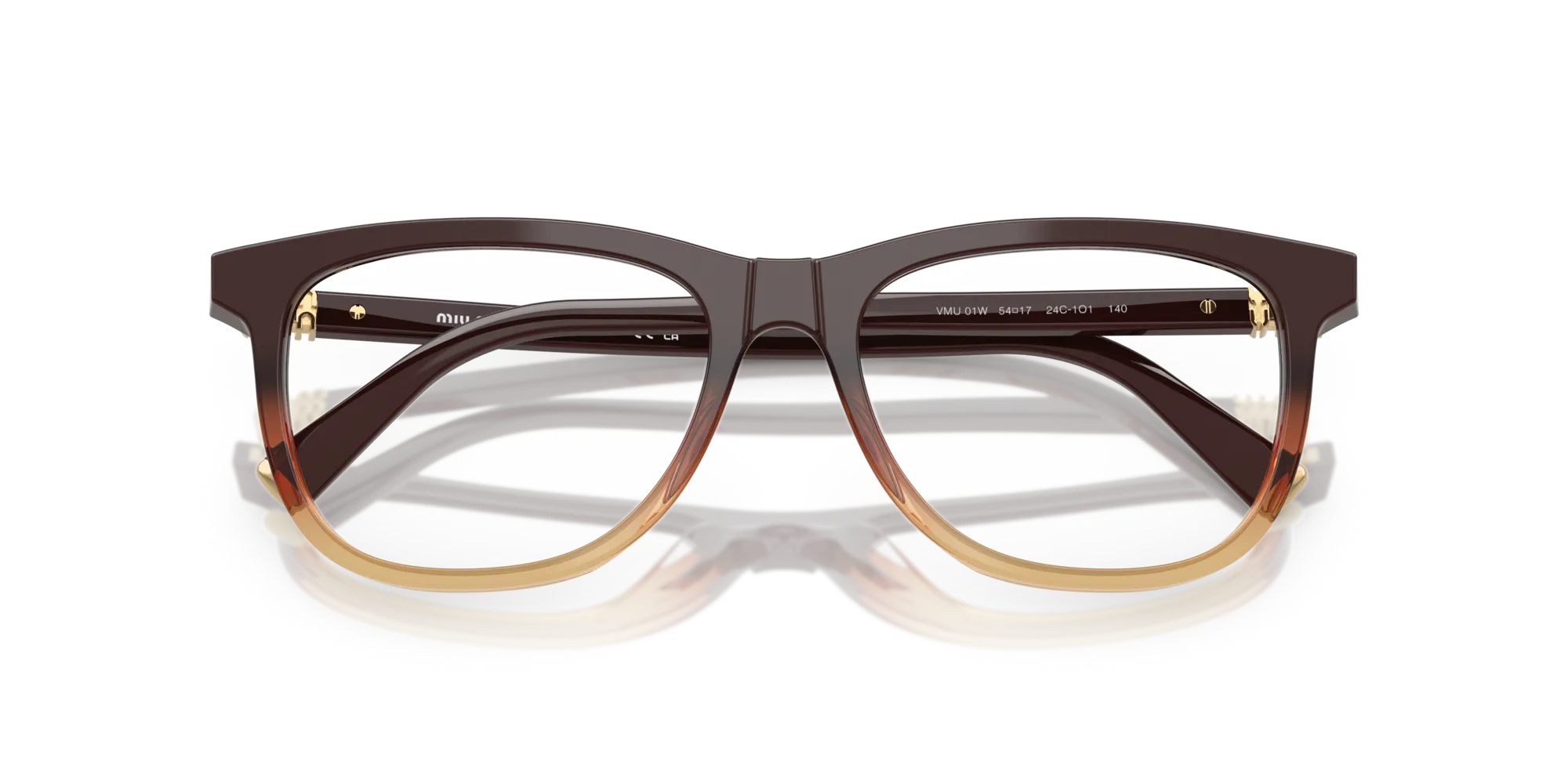 Miu Miu MU 01WV 24C1O1 Montature da vista Acetato Marrone Pantos Normale - immagine 2