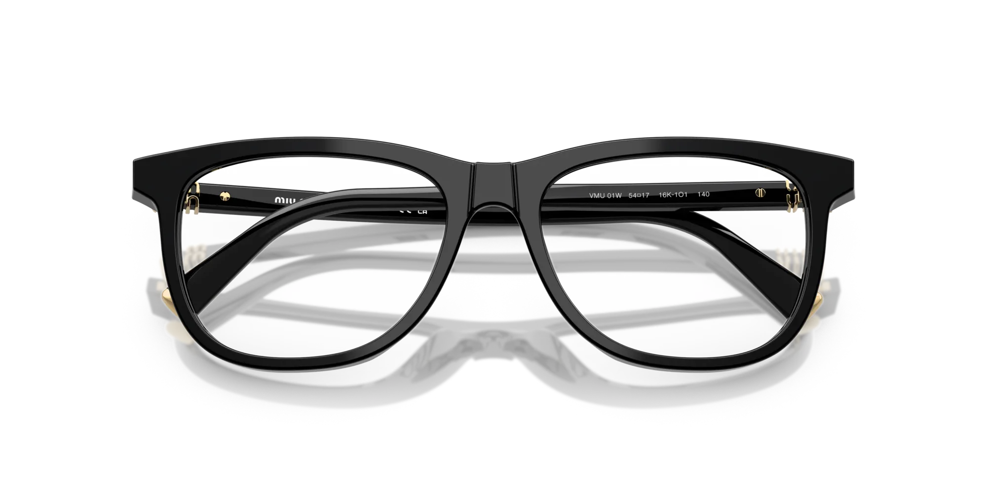 Miu Miu MU 01WV 16K1O1 Montature da vista Acetato Nero Pantos Normale - immagine 2