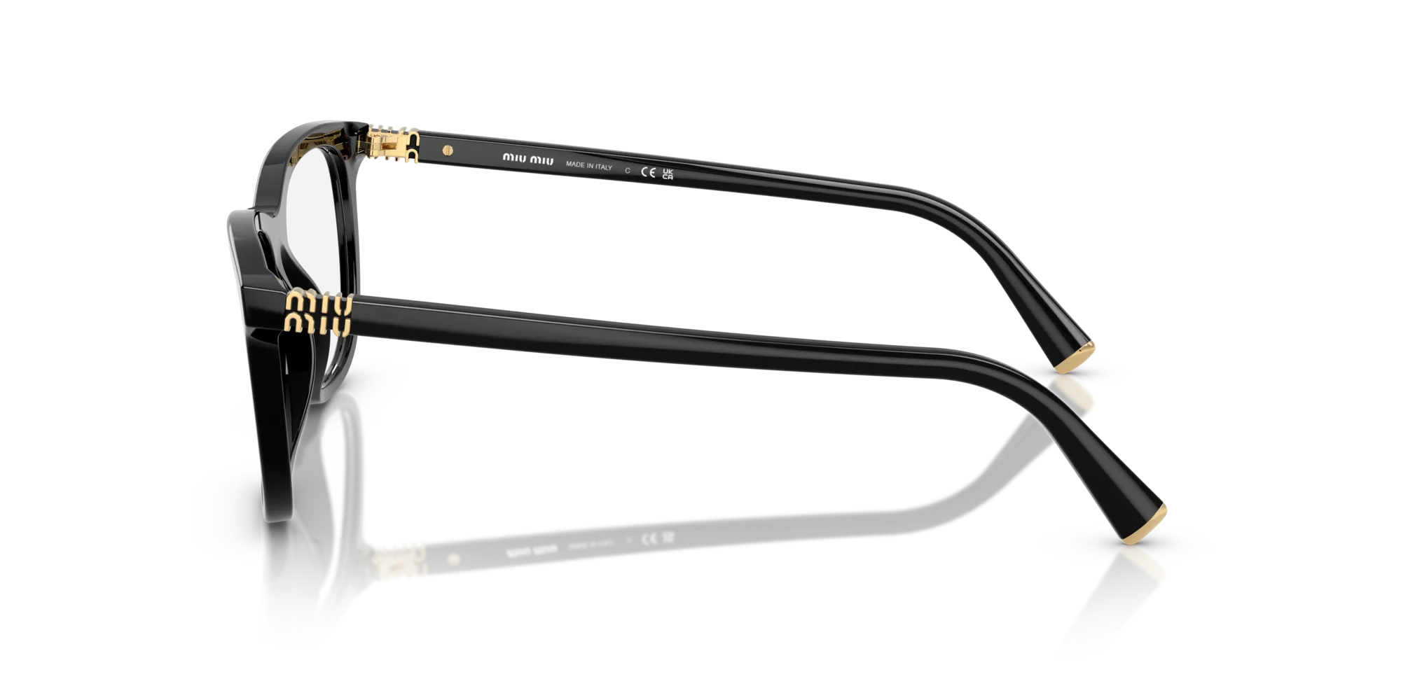 Miu Miu MU 01WV 16K1O1 Montature da vista Acetato Nero Pantos Normale - immagine 4