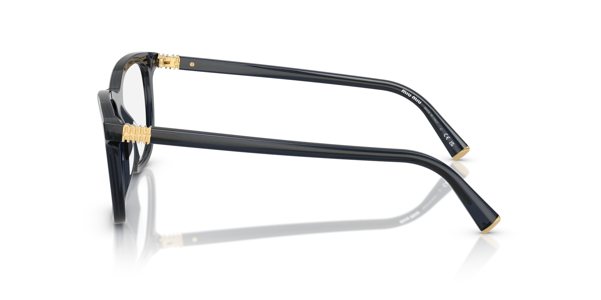 Miu Miu MU 01WV 08Q1O1 Montature da vista Acetato Blu Trasparente Pantos Normale - immagine 4