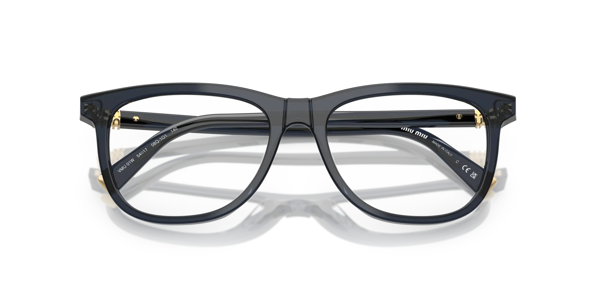 Miu Miu MU 01WV 08Q1O1 Montature da vista Acetato Blu Pantos Normale - immagine 2