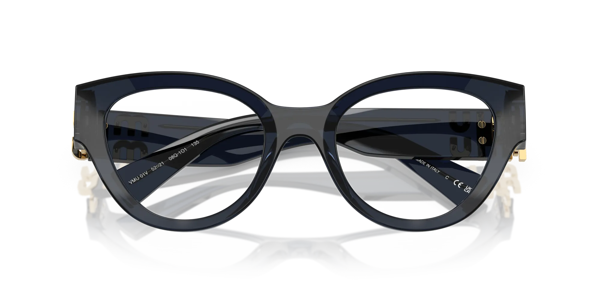 Miu Miu MU 01VV 08Q1O1 Montature da vista Acetato Blu Pantos Normale - immagine 2
