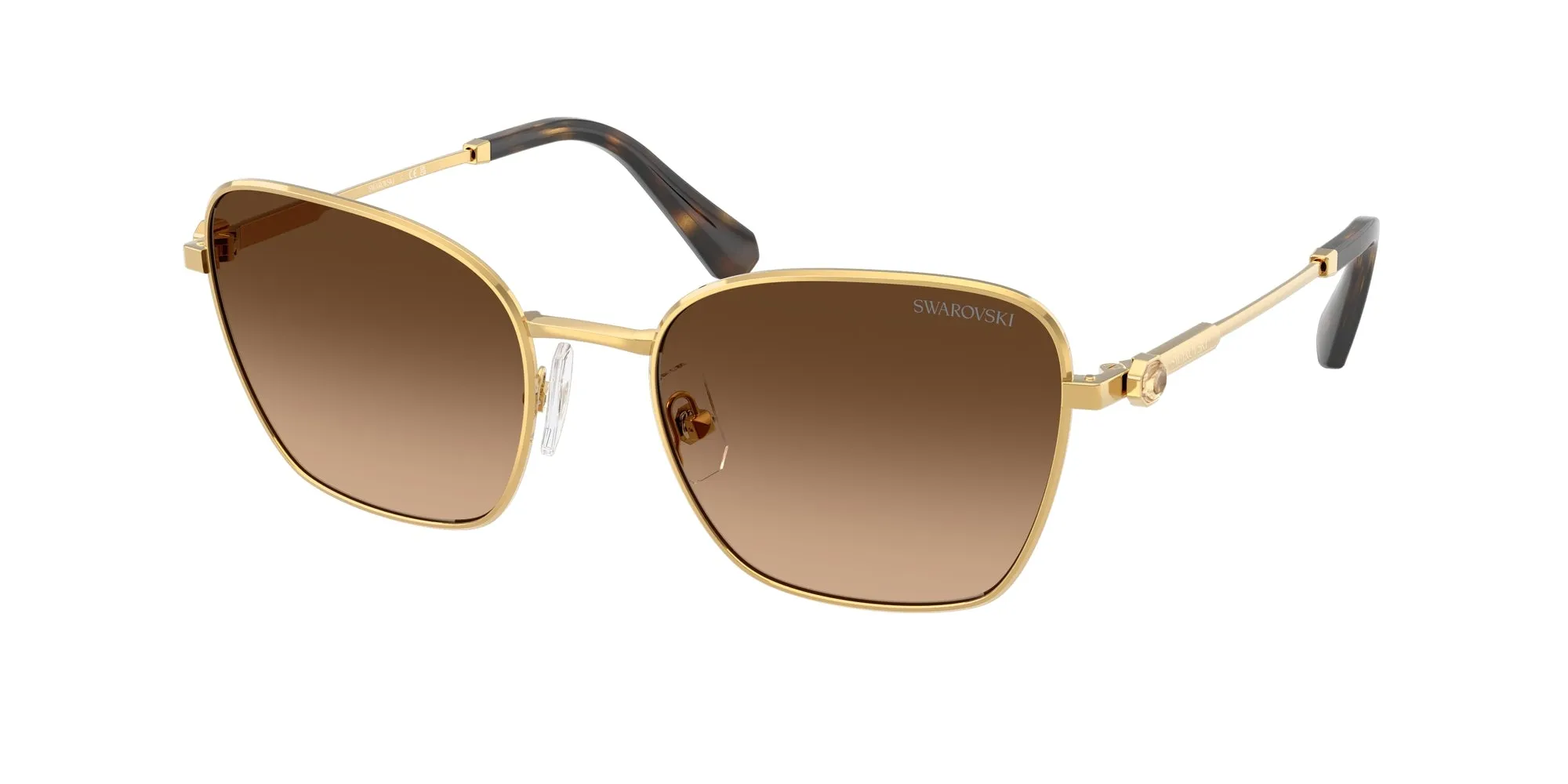 Swarovski SK7029 400774 Occhiali da sole Metallo Giallo Marrone Pilot Normale Sfumato - immagine 1