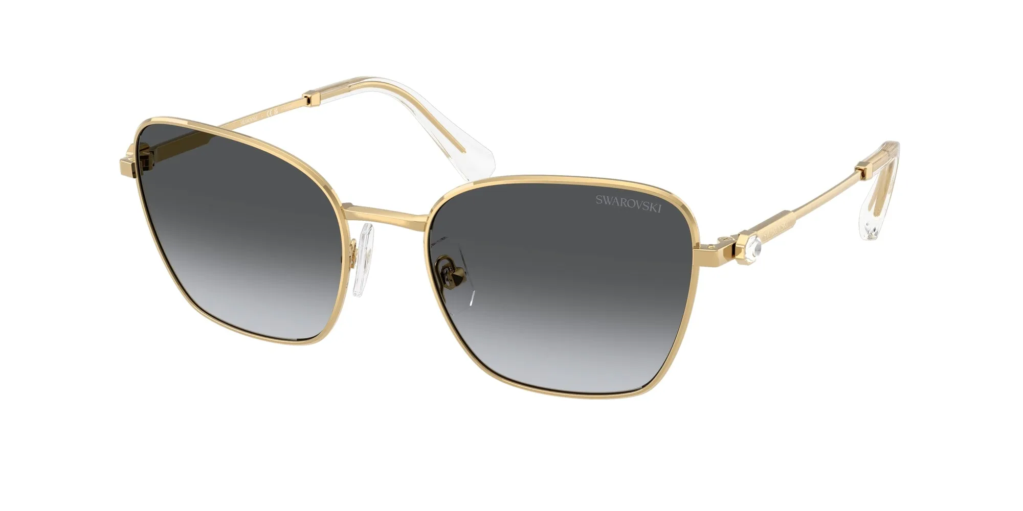 Swarovski SK7029 4004T3 Occhiali da sole Metallo Oro Grigio Pilot Polarizzata Sfumato - immagine 1