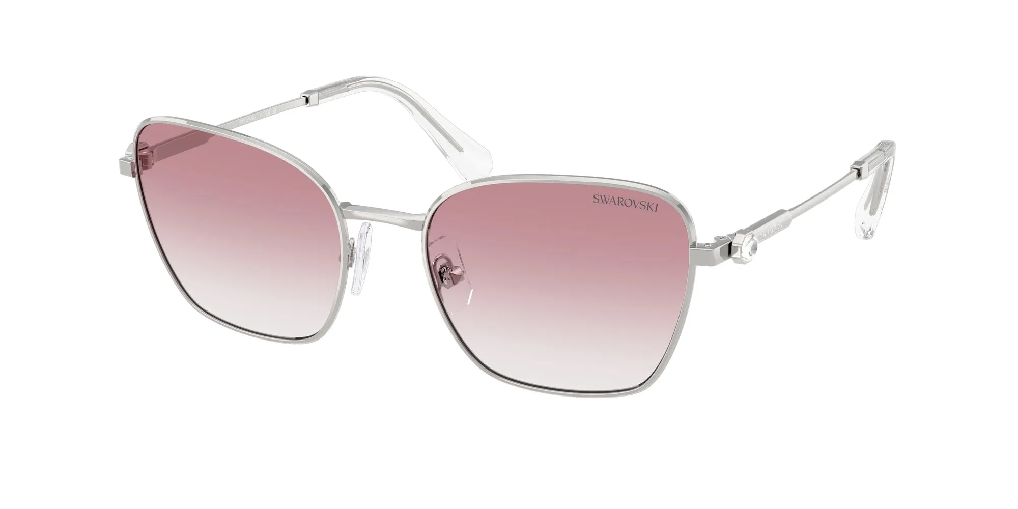 Swarovski SK7029 40018D Occhiali da sole Metallo Argento Rosa Pilot Normale Sfumato - immagine 1