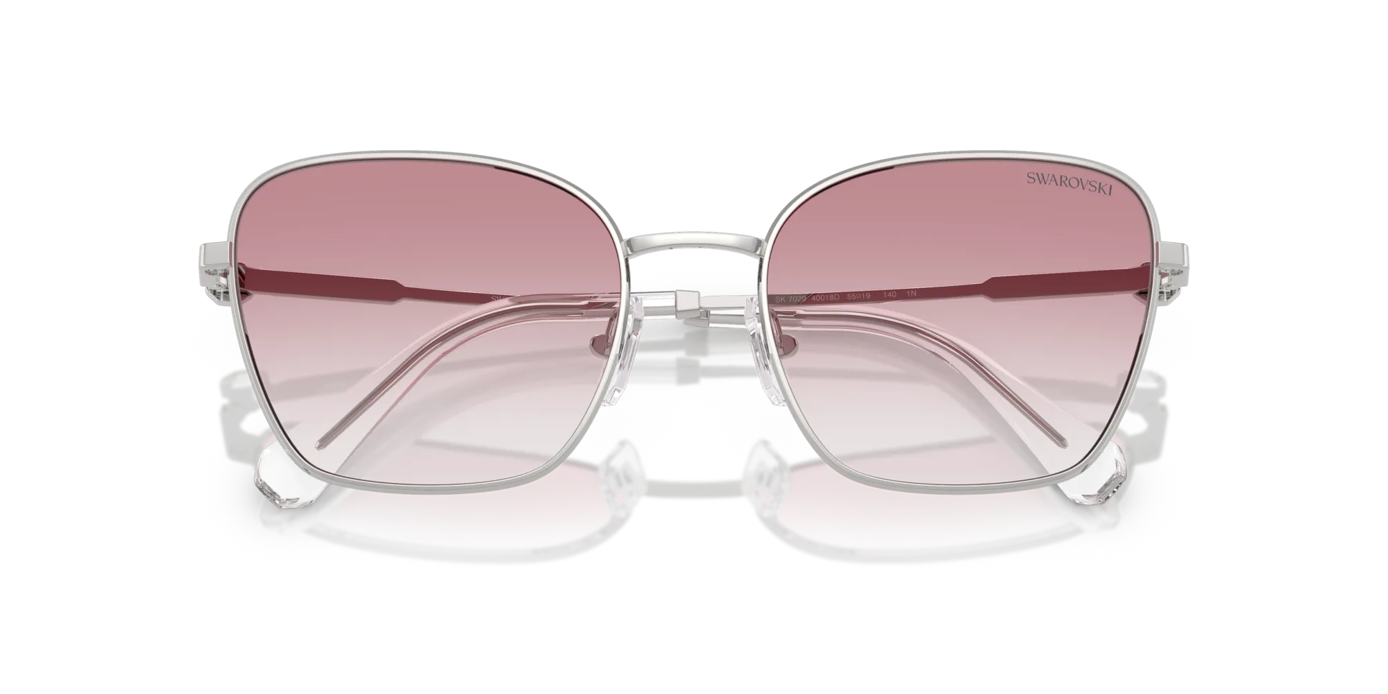 Swarovski SK7029 40018D Occhiali da sole Metallo Argento Rosa Pilot Normale Sfumato - immagine 2