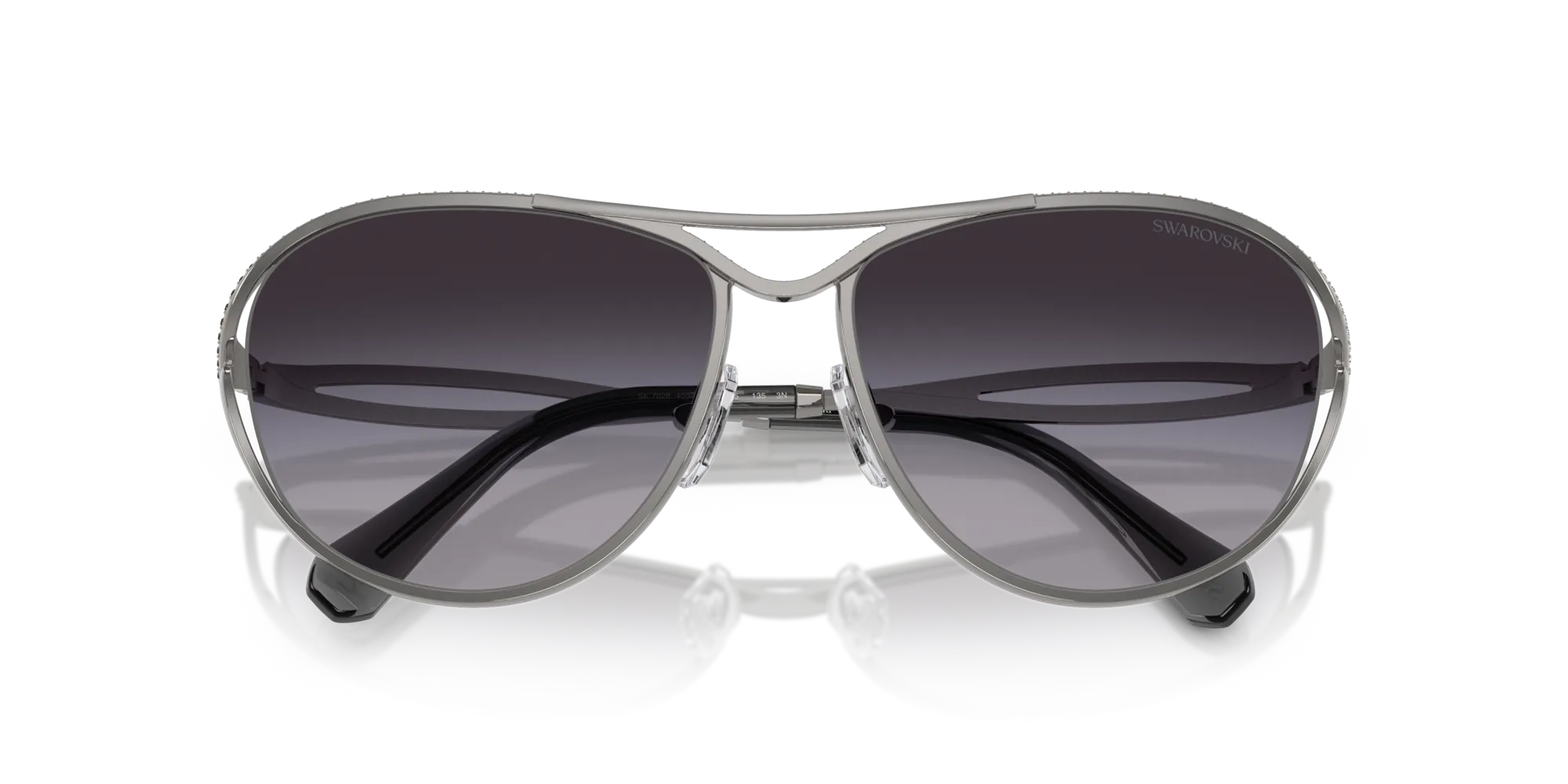 Swarovski SK7028 40098G Occhiali da sole Metallo Grigio Grigio Pilot Normale Sfumato - immagine 2