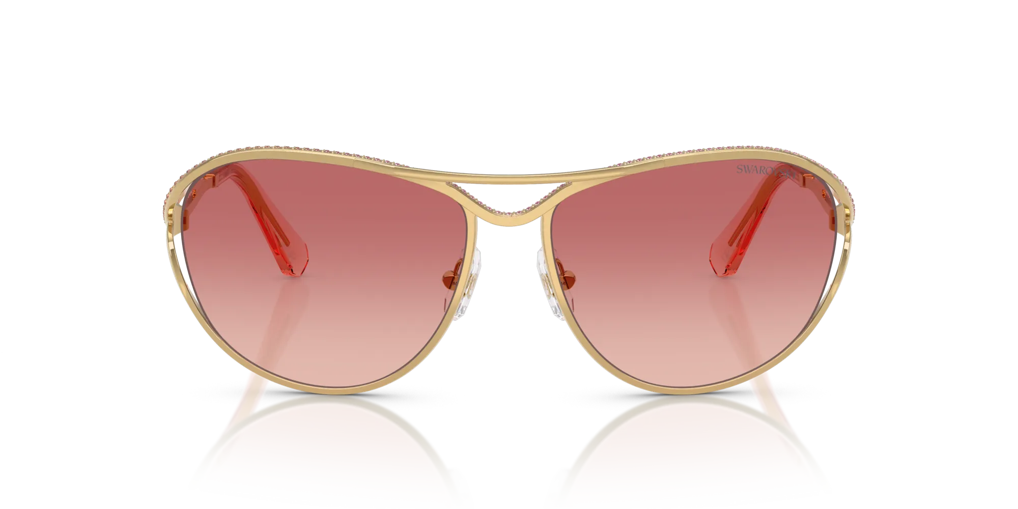 Swarovski SK7028 4004A5 Occhiali da sole Metallo Oro Rosa Pilot Normale Sfumato - immagine 3