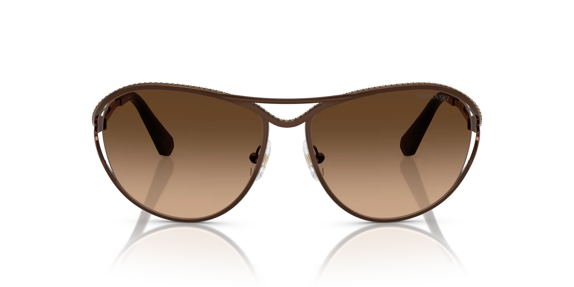 Swarovski SK7028 400274 Occhiali da sole Metallo Marrone Marrone Pilot Normale Sfumato - immagine 3