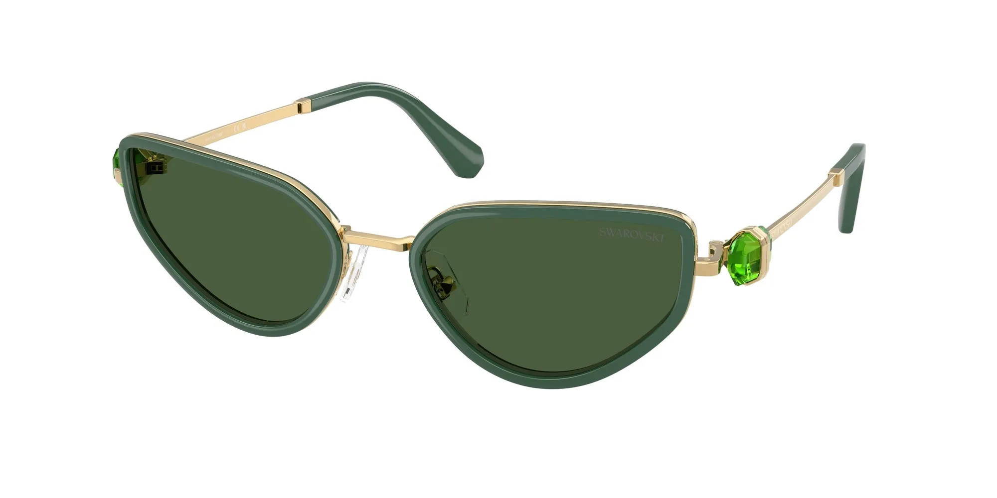 Swarovski SK7027 403371 Occhiali da sole Metallo Verde Verde Geometrica Normale - immagine 1