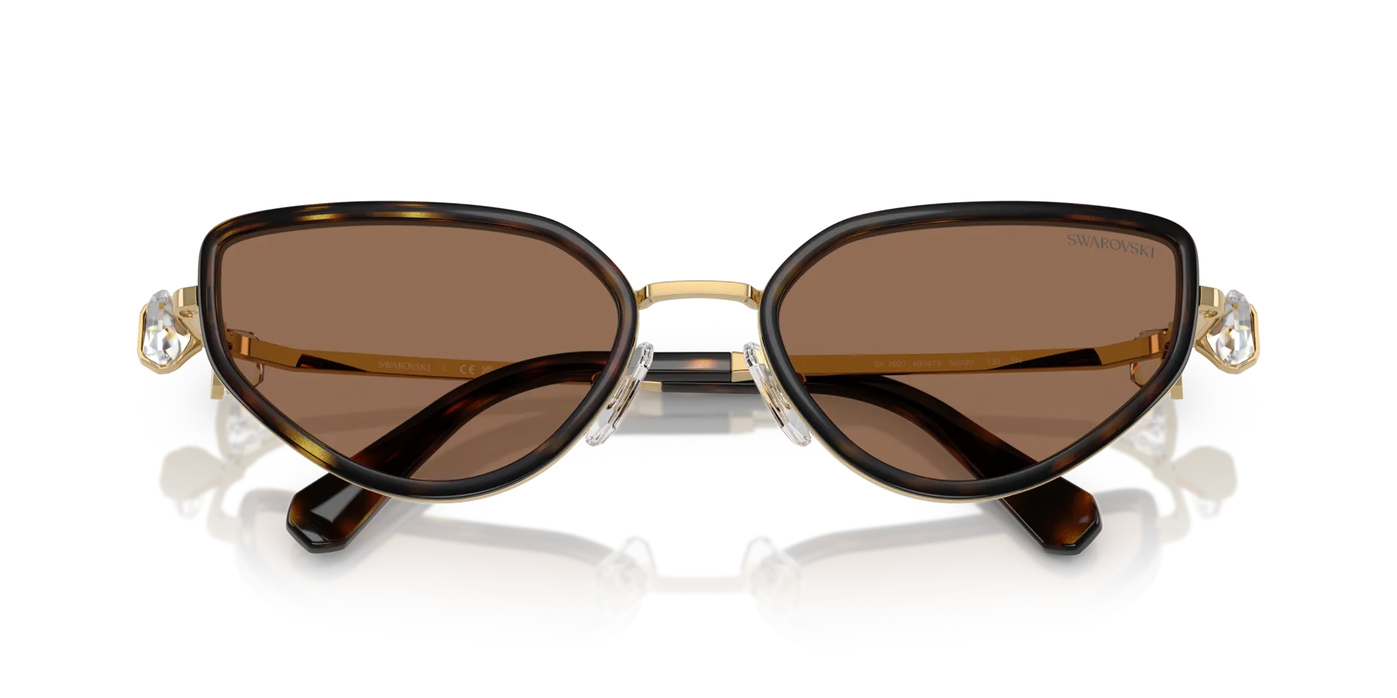 Swarovski SK7027 400473 Occhiali da sole Metallo Oro Marrone Geometrica Normale - immagine 2