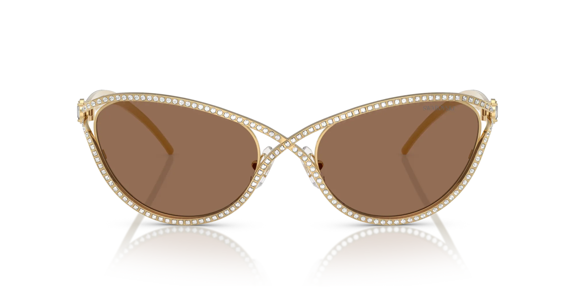 Swarovski SK7025 400473 Occhiali da sole Metallo Oro Marrone Cat Eye Normale - immagine 3