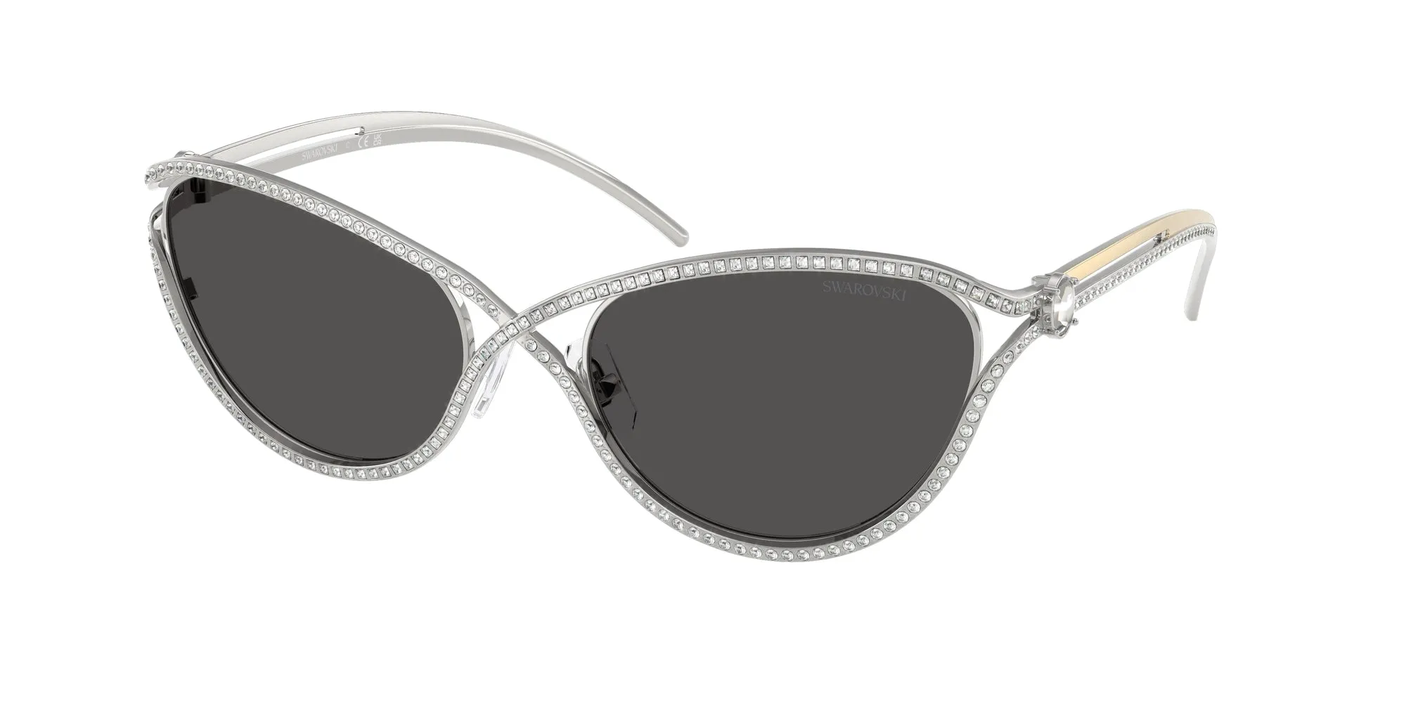 Swarovski SK7025 400187 Occhiali da sole Metallo Argento Grigio Cat Eye Normale - immagine 1