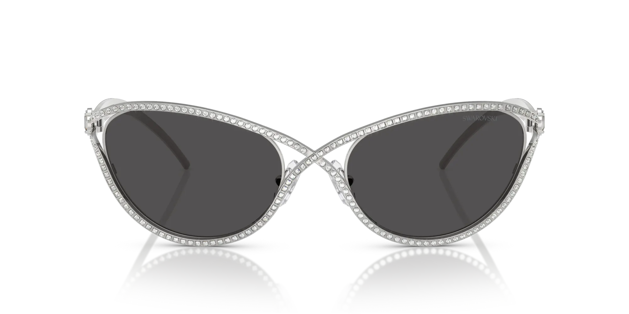Swarovski SK7025 400187 Occhiali da sole Metallo Argento Grigio Cat Eye Normale - immagine 3