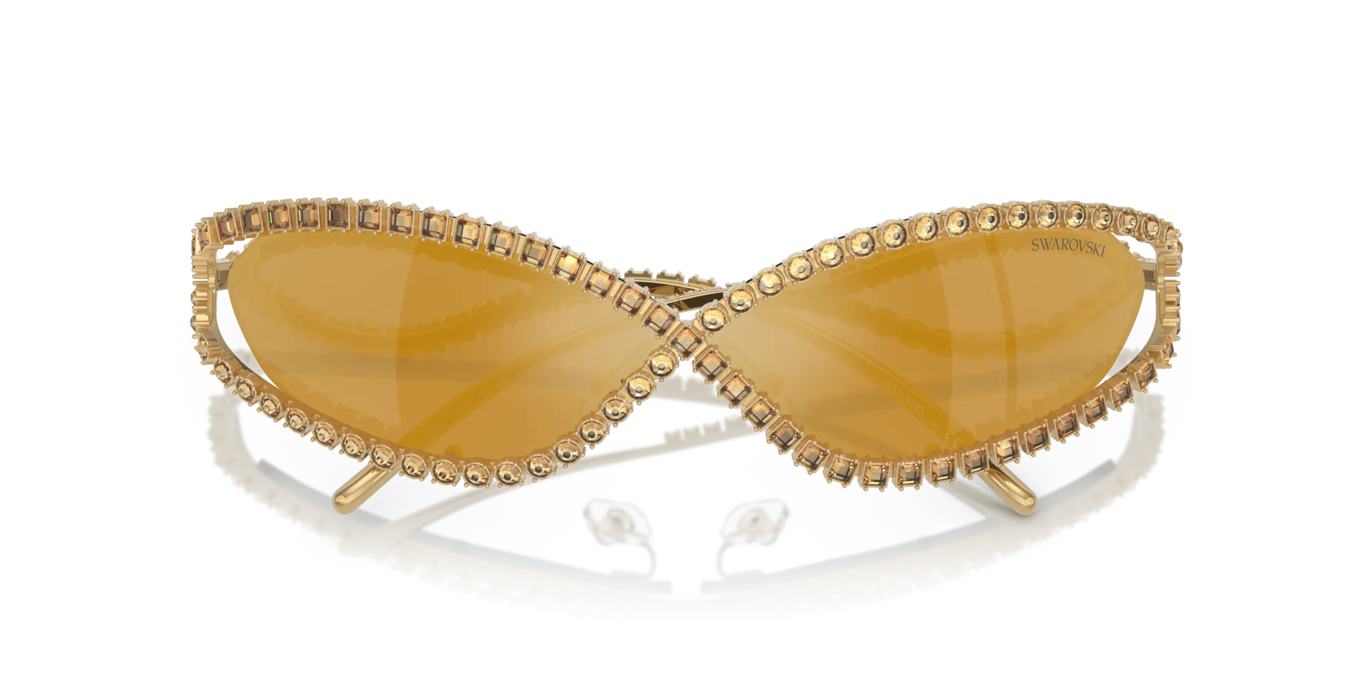 Swarovski SK7024 40047P Occhiali da sole Metallo Oro Marrone Geometrica Specchiate - immagine 2