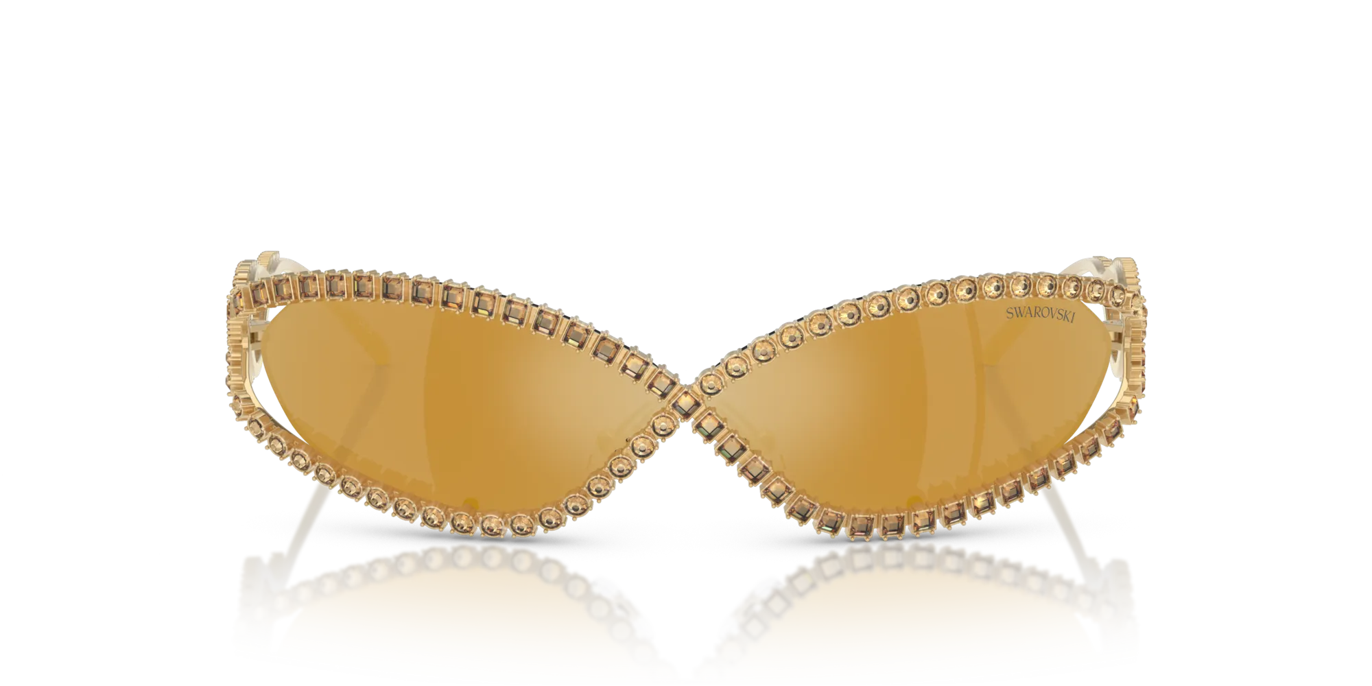Swarovski SK7024 40047P Occhiali da sole Metallo Oro Marrone Geometrica Specchiate - immagine 3