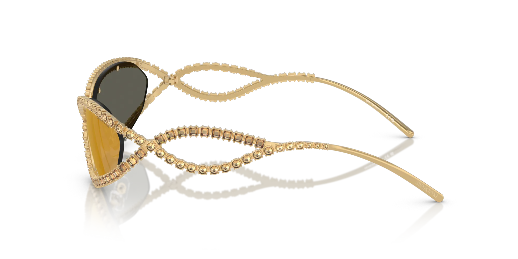 Swarovski SK7024 40047P Occhiali da sole Metallo Oro Marrone Geometrica Specchiate - immagine 4