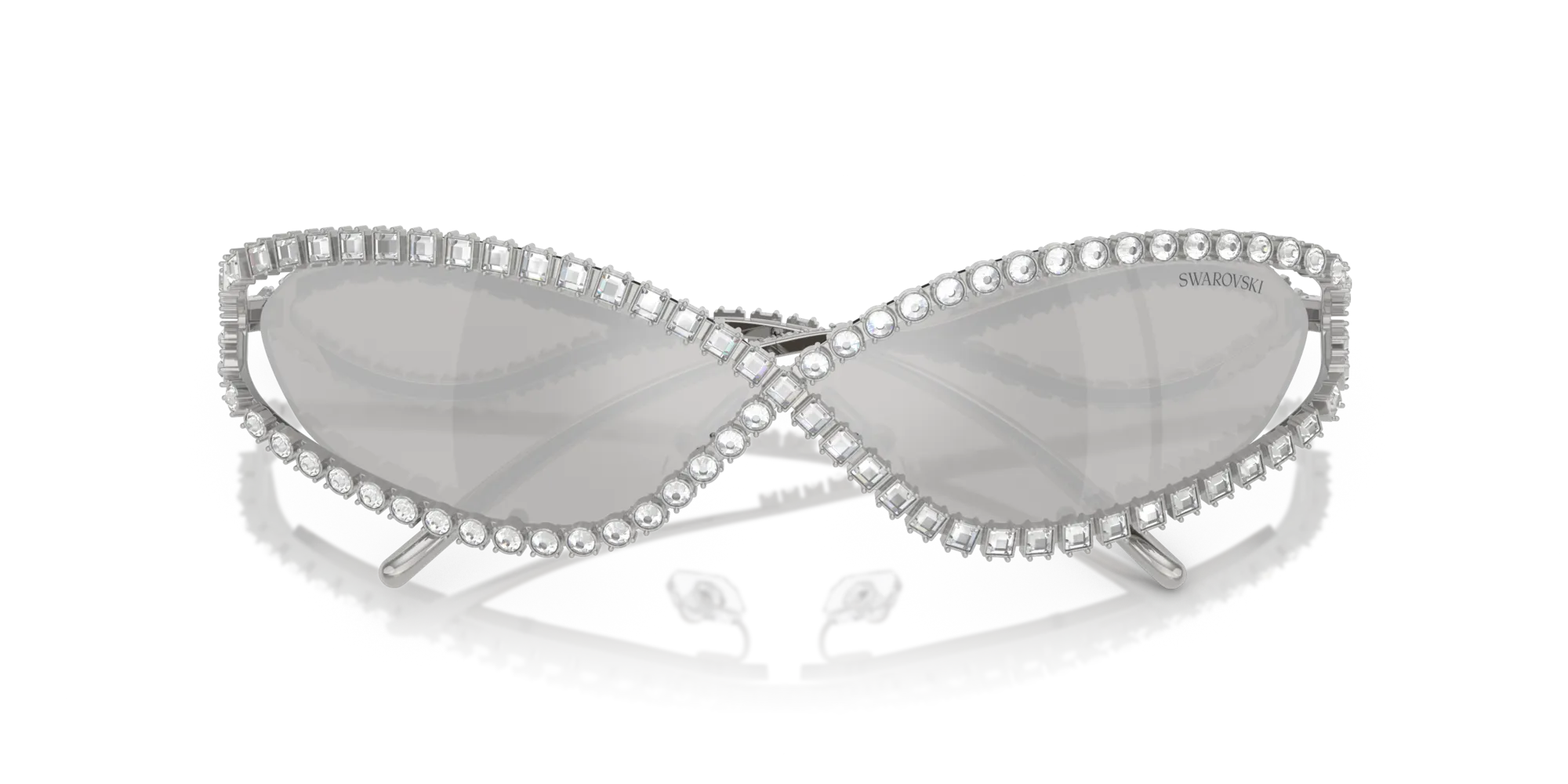 Swarovski SK7024 40016G Occhiali da sole Metallo Argento Grigio Geometrica Specchiate - immagine 2