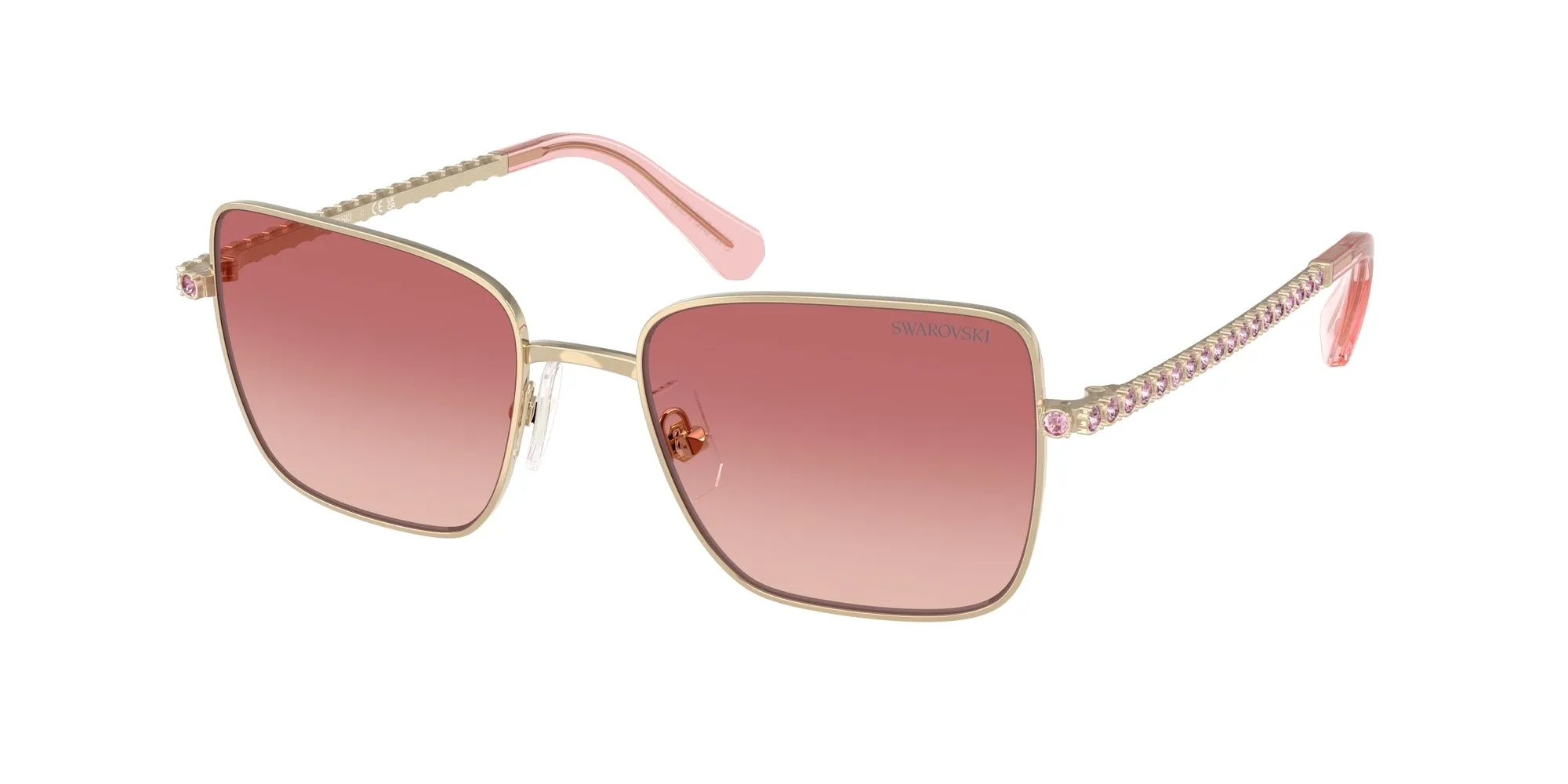 Swarovski SK7015 4013A5 Occhiali da sole Metallo Oro Rosa Rotonda Normale Sfumato - immagine 1