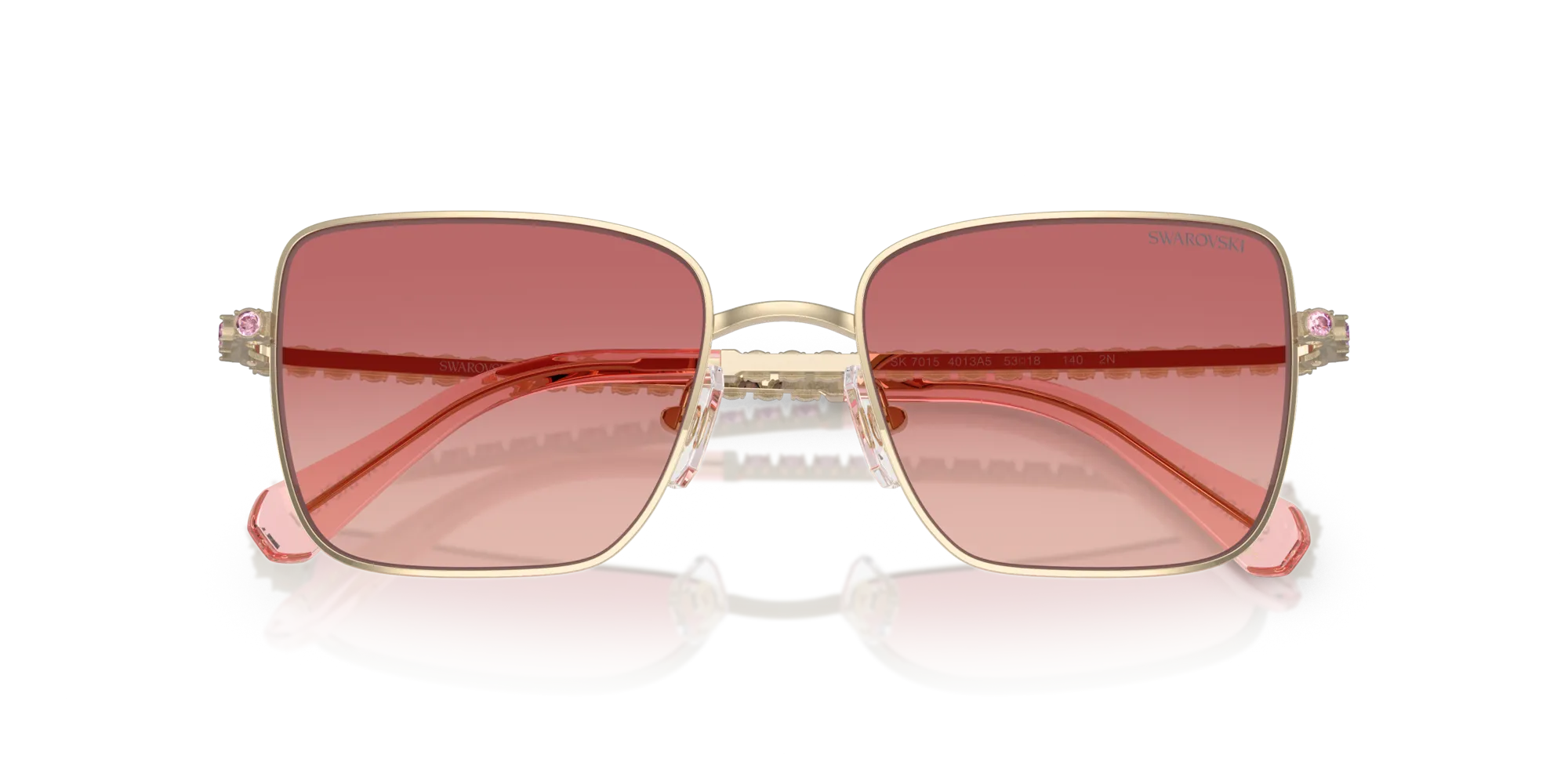 Swarovski SK7015 4013A5 Occhiali da sole Metallo Oro Rosa Rotonda Normale Sfumato - immagine 2