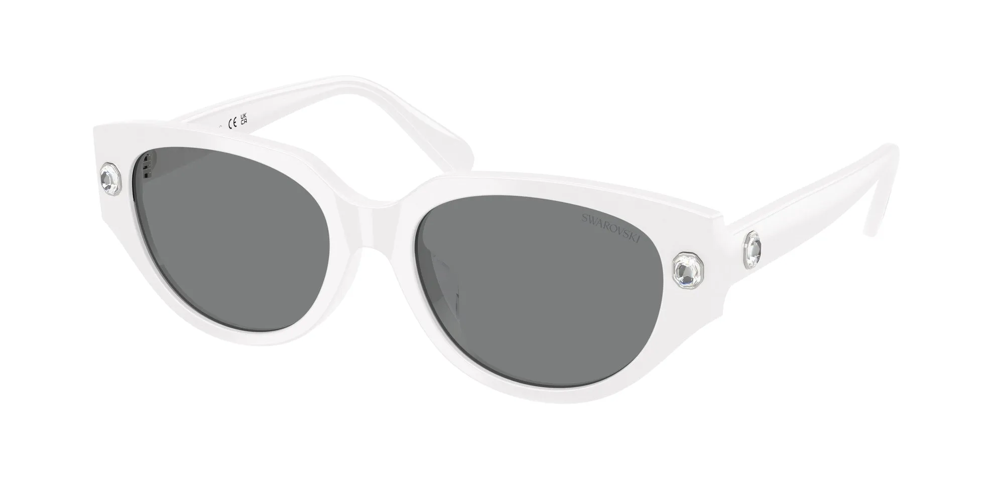 Swarovski SK6035D 105087 Occhiali da sole Acetato Bianco Grigio Farfalla Normale - immagine 1