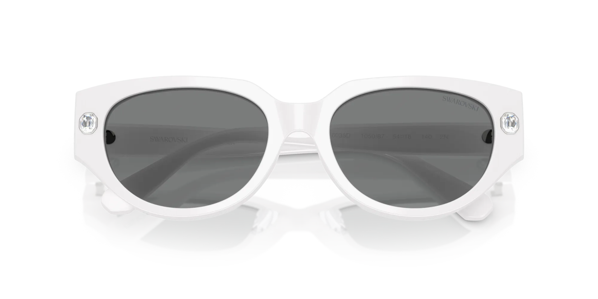 Swarovski SK6035D 105087 Occhiali da sole Acetato Bianco Grigio Farfalla Normale - immagine 2