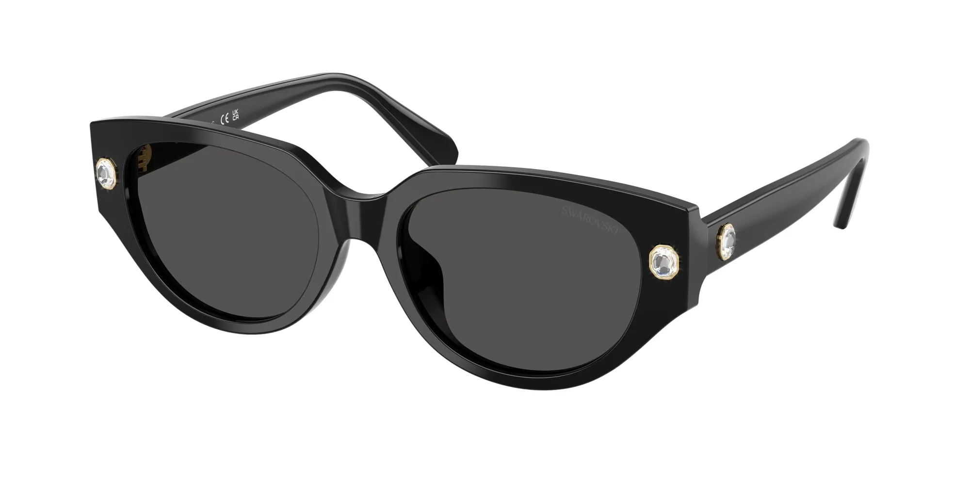 Swarovski SK6035D 100187 Occhiali da sole Acetato Nero Grigio Farfalla Normale - immagine 1