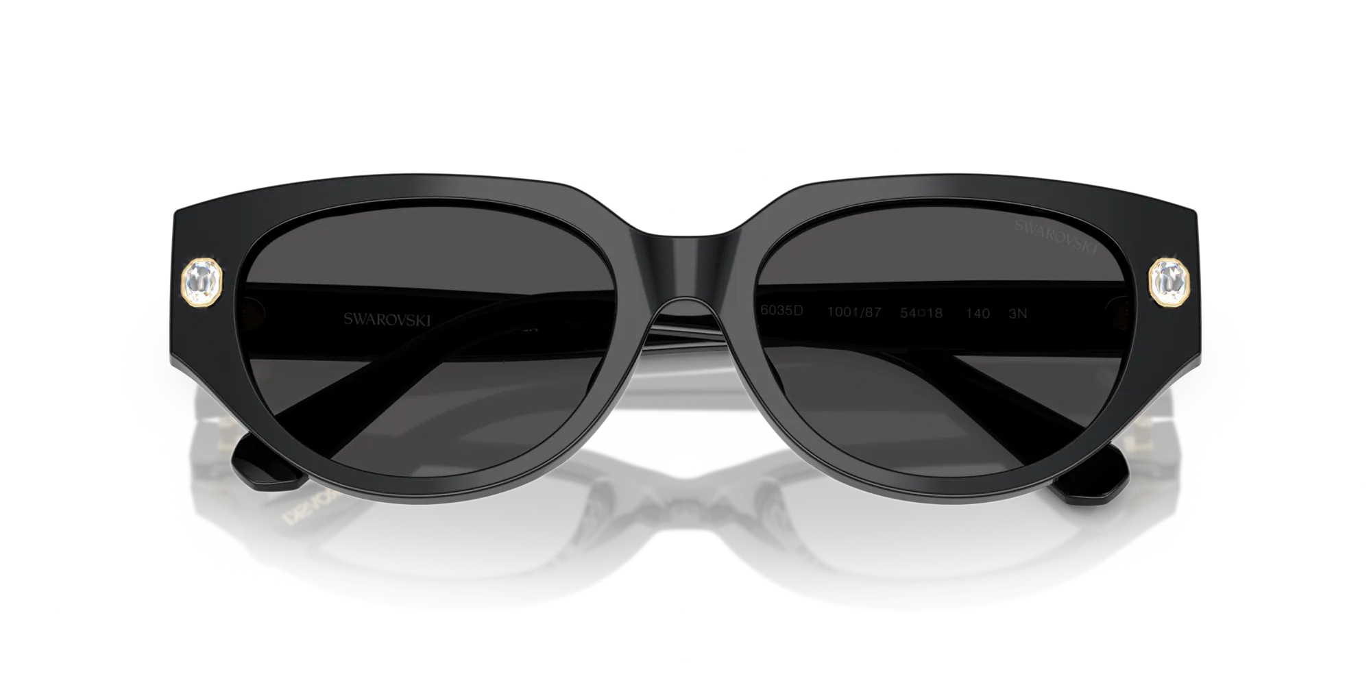 Swarovski SK6035D 100187 Occhiali da sole Acetato Nero Grigio Farfalla Normale - immagine 2