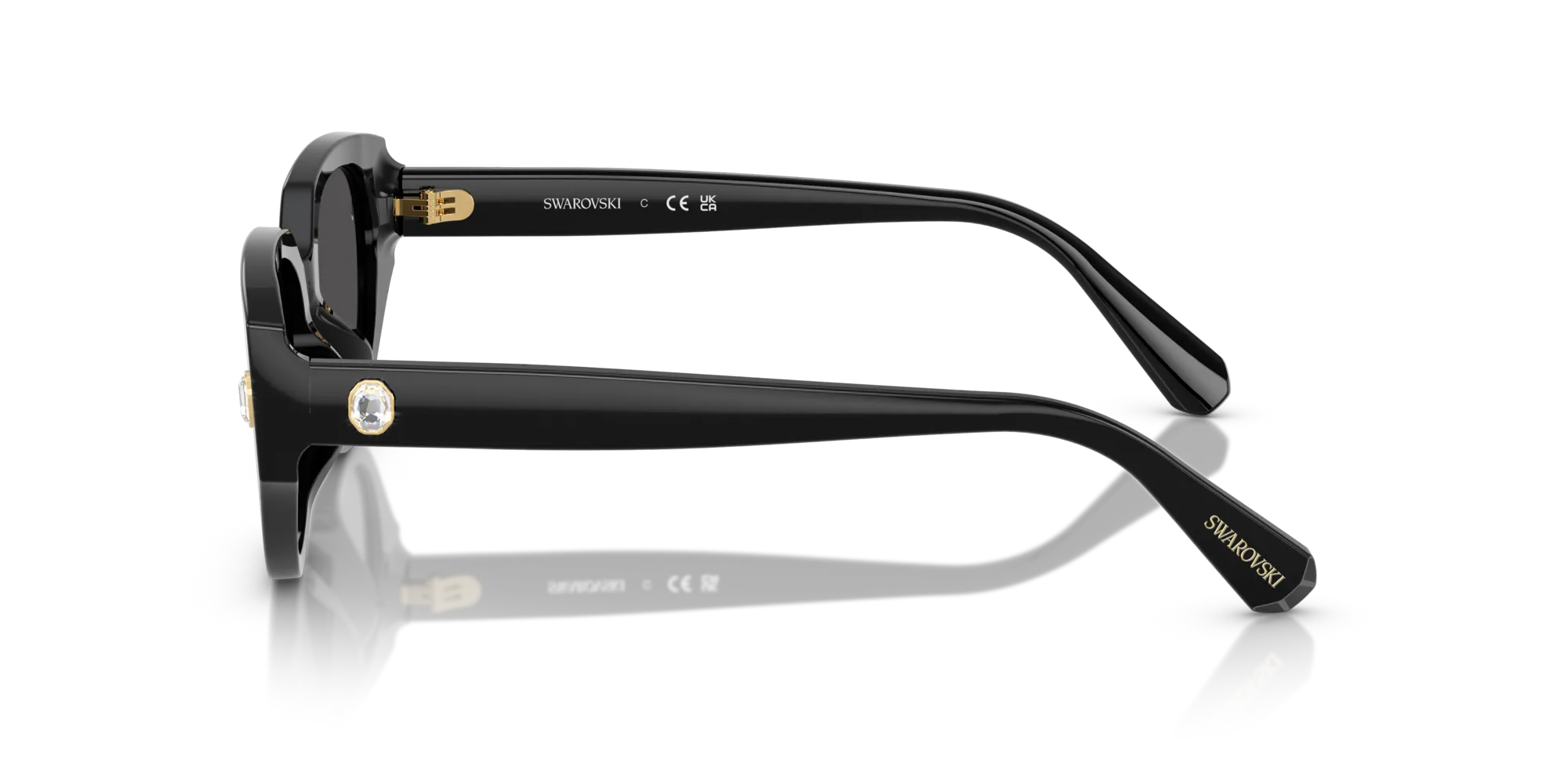 Swarovski SK6035D 100187 Occhiali da sole Acetato Nero Grigio Farfalla Normale - immagine 4