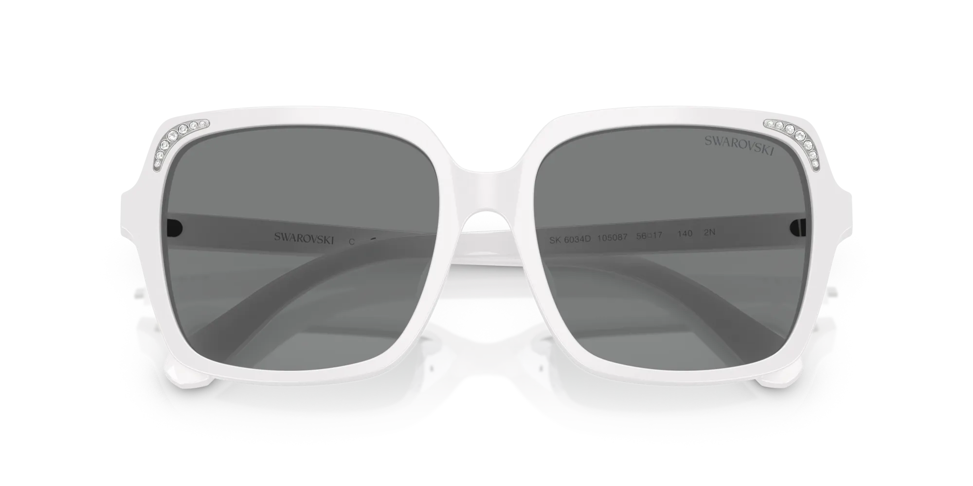 Swarovski SK6034D 105087 Occhiali da sole Acetato Bianco Grigio Squadrata Normale - immagine 2