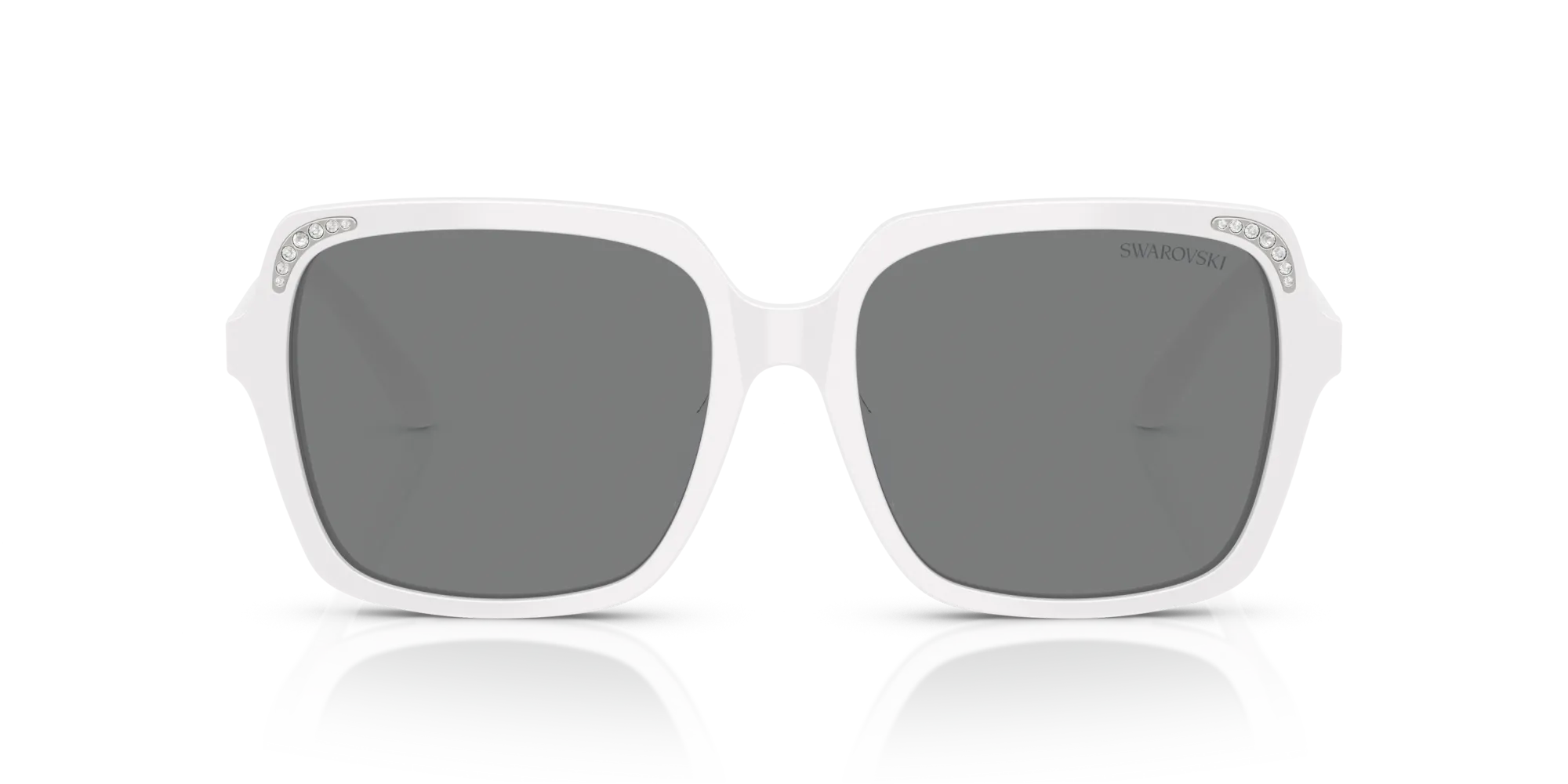 Swarovski SK6034D 105087 Occhiali da sole Acetato Bianco Grigio Squadrata Normale - immagine 3
