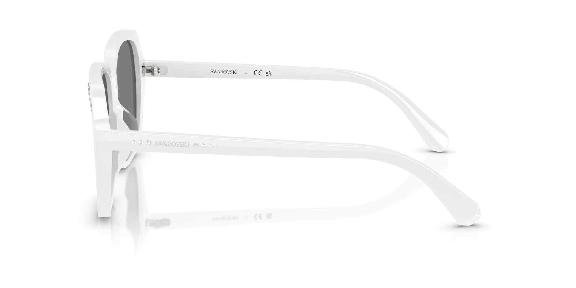 Swarovski SK6034D 105087 Occhiali da sole Acetato Bianco Grigio Squadrata Normale - immagine 4