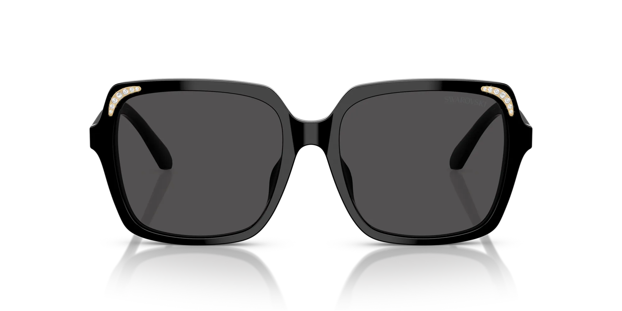 Swarovski SK6034D 100187 Occhiali da sole Acetato Nero Grigio Squadrata Normale - immagine 3