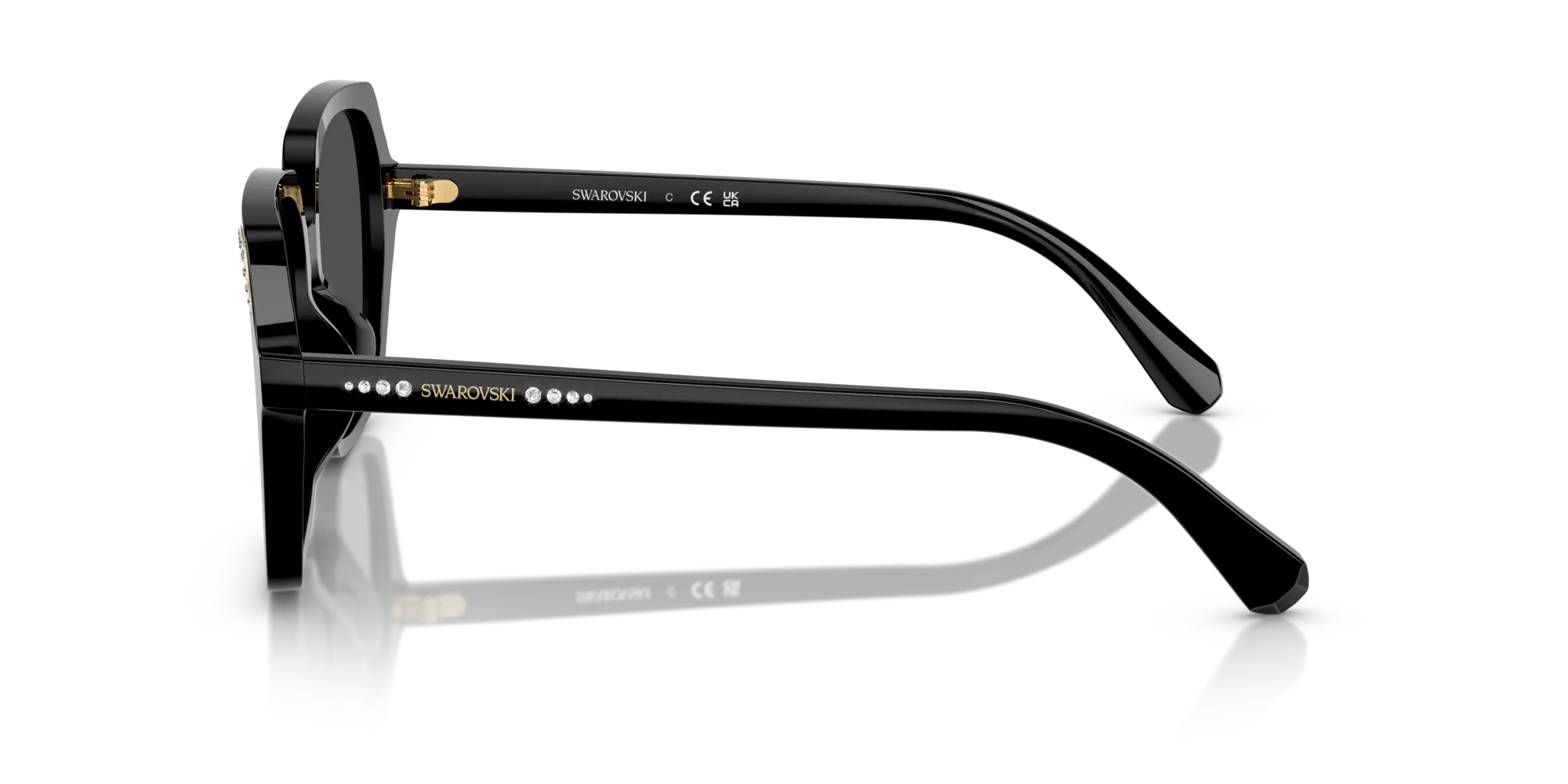 Swarovski SK6034D 100187 Occhiali da sole Acetato Nero Grigio Squadrata Normale - immagine 4