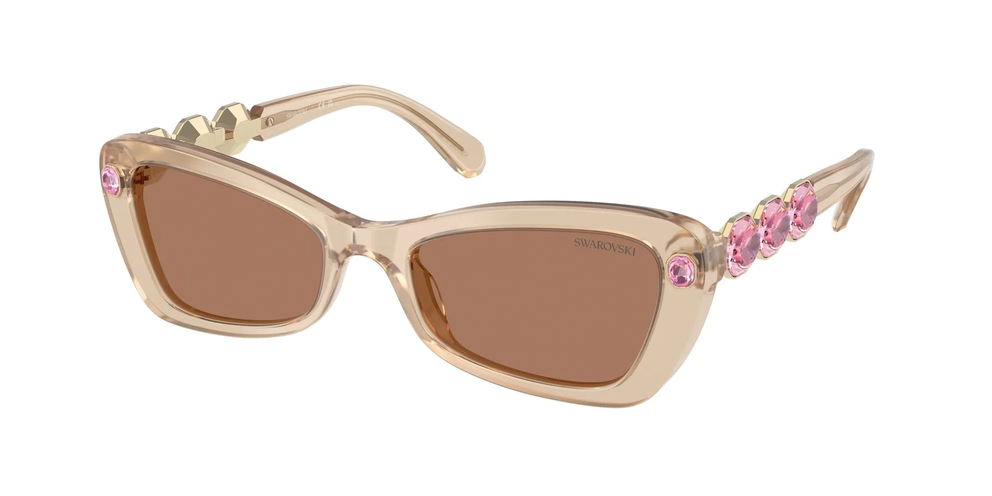 Swarovski SK6033 106673 Occhiali da sole Acetato Beige Marrone Geometrica Normale - immagine 1