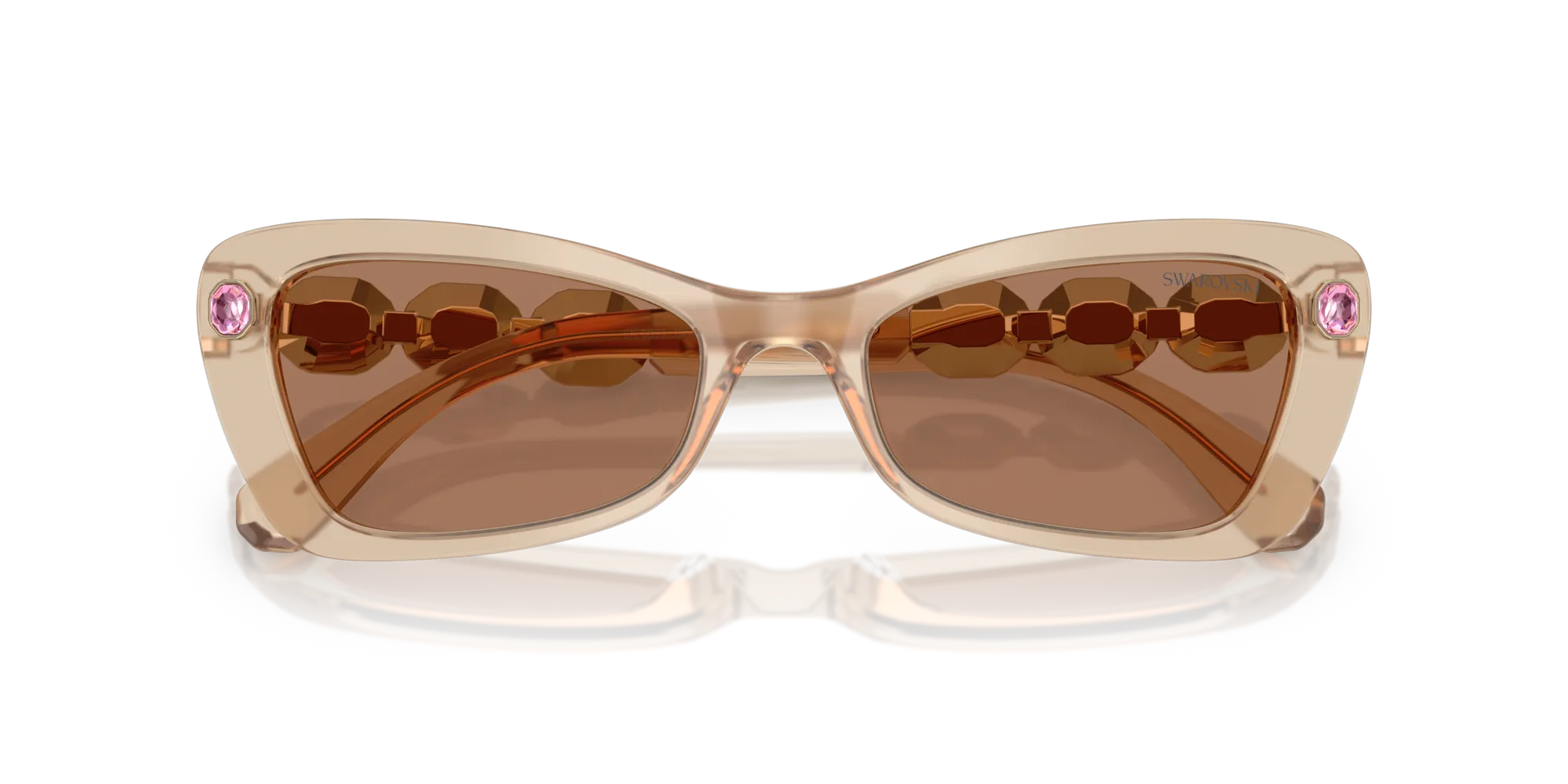 Swarovski SK6033 106673 Occhiali da sole Acetato Beige Marrone Geometrica Normale - immagine 2