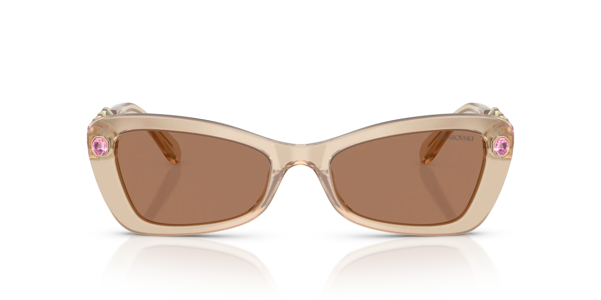 Swarovski SK6033 106673 Occhiali da sole Acetato Beige Marrone Geometrica Normale - immagine 3