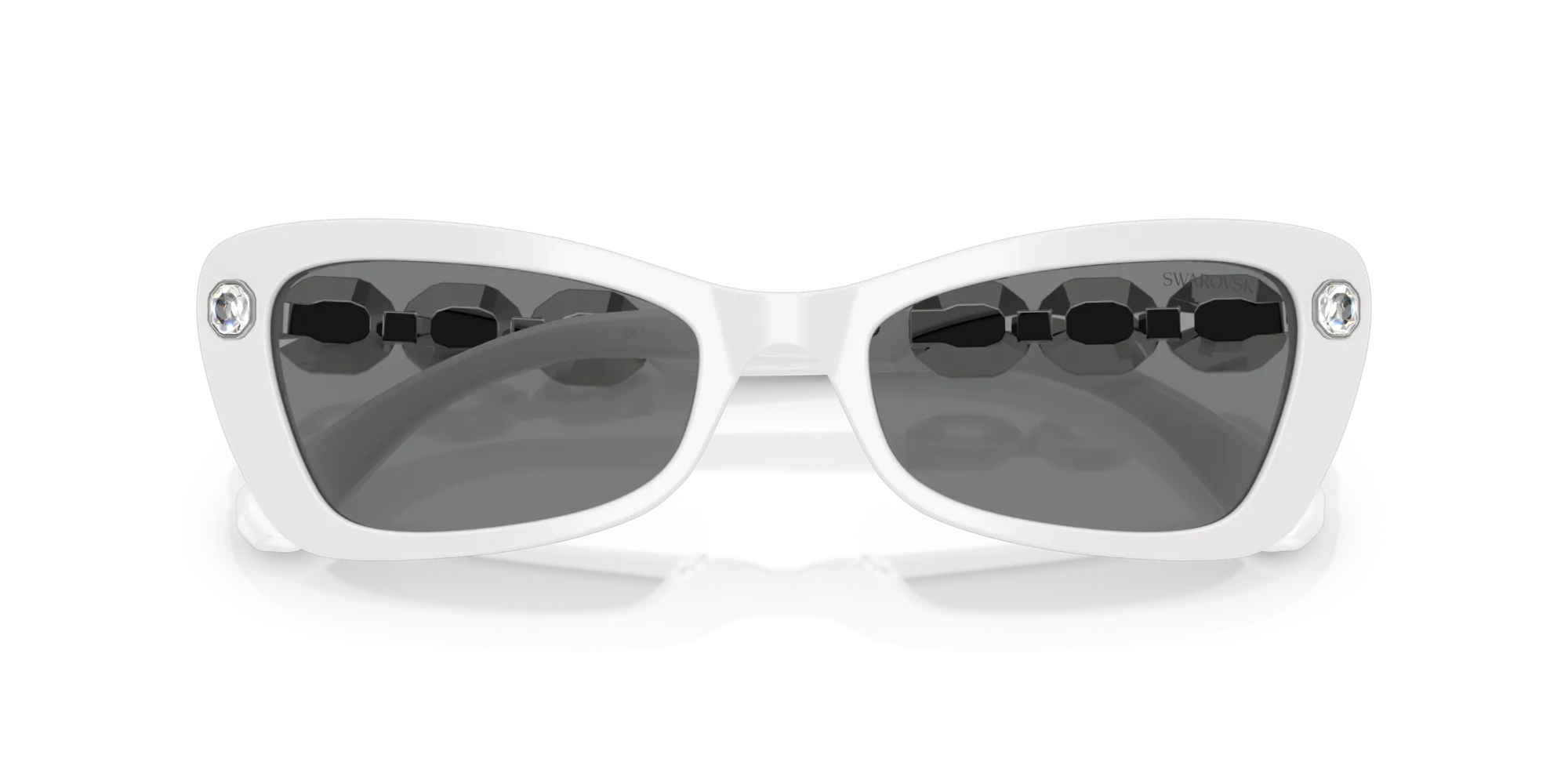 Swarovski SK6033 105087 Occhiali da sole Acetato Bianco Grigio Geometrica Normale - immagine 2