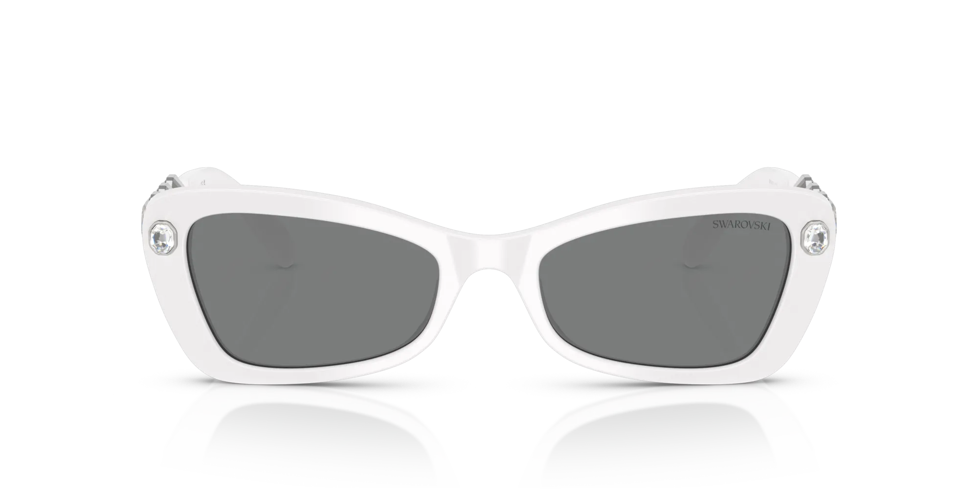Swarovski SK6033 105087 Occhiali da sole Acetato Bianco Grigio Geometrica Normale - immagine 3
