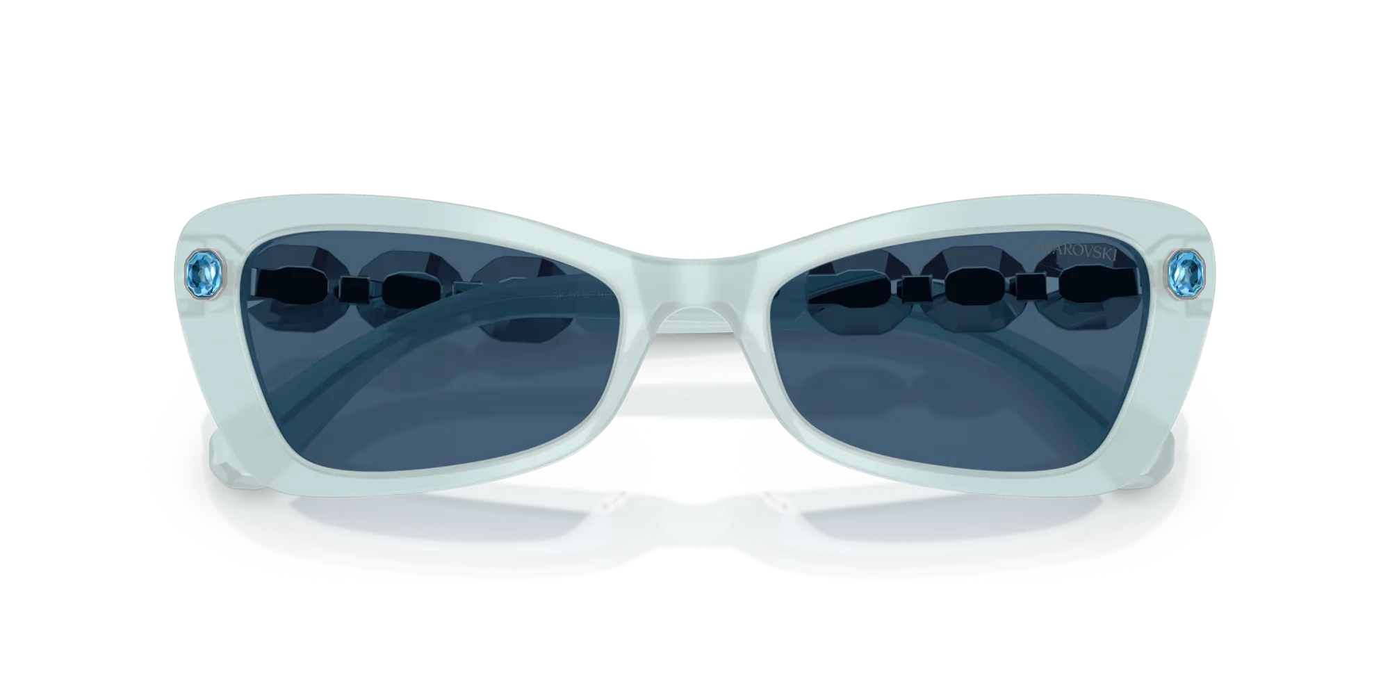 Swarovski SK6033 102455 Occhiali da sole Acetato Blu Blu Geometrica Normale - immagine 2