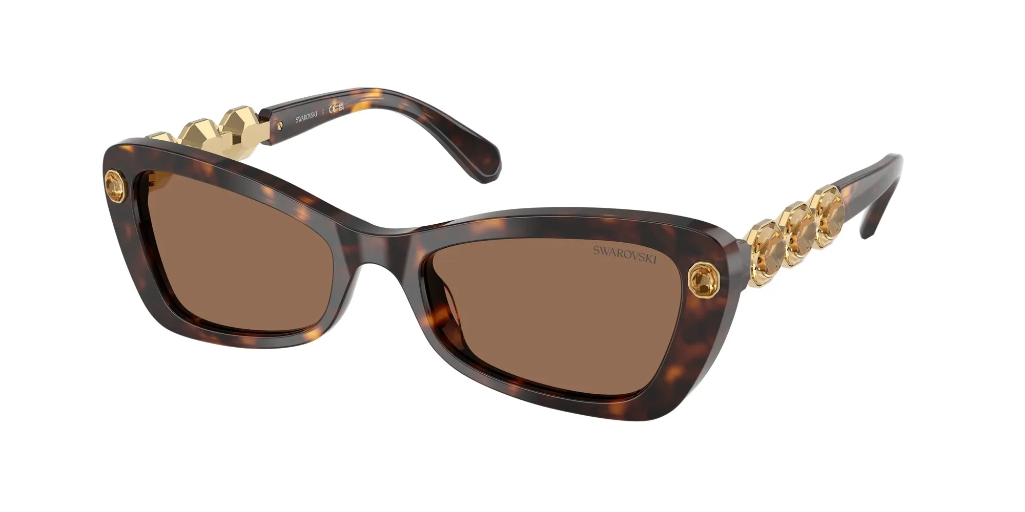 Swarovski SK6033 100273 Occhiali da sole Acetato Tartaruga Marrone Geometrica Normale - immagine 1