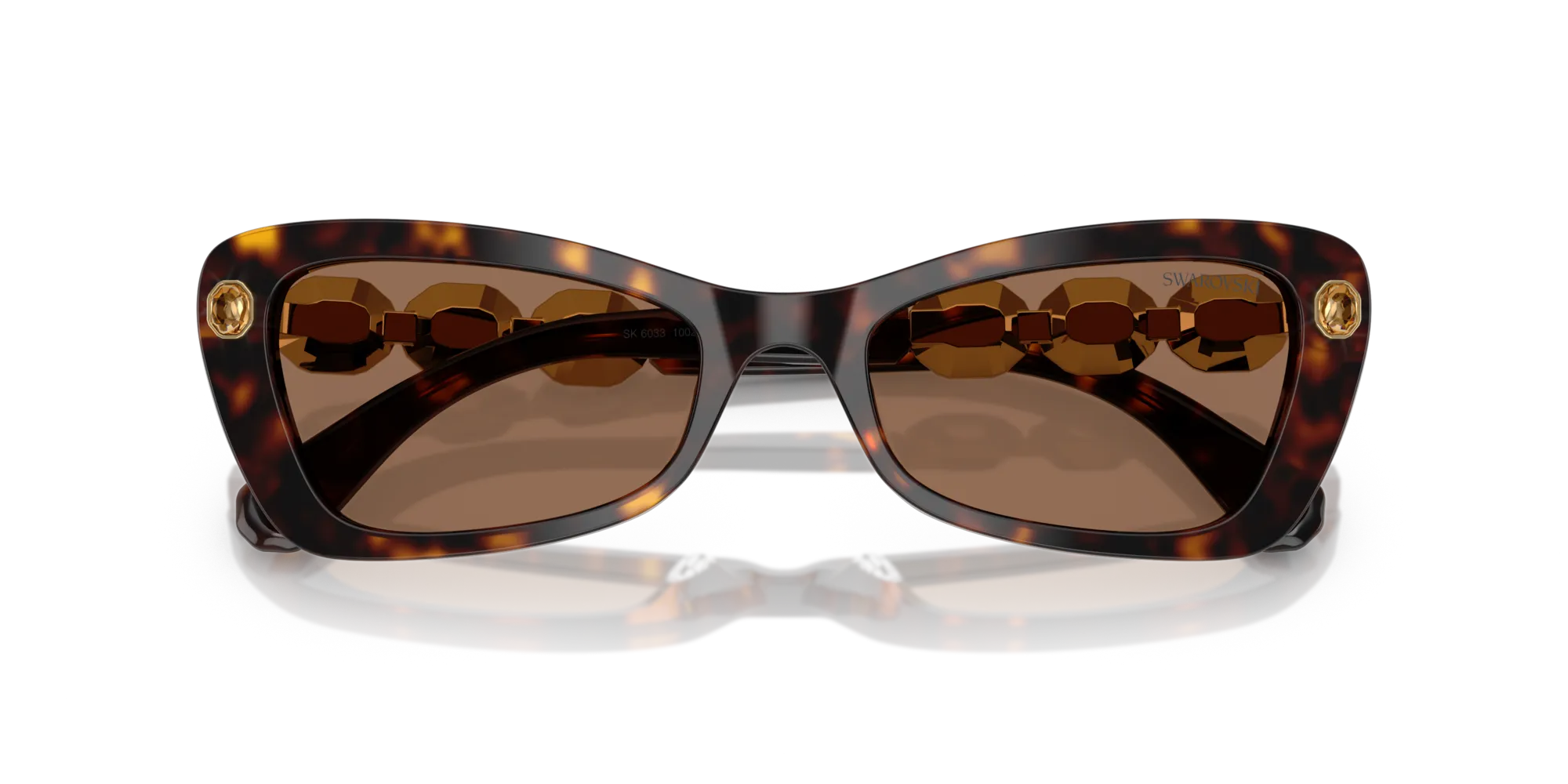 Swarovski SK6033 100273 Occhiali da sole Acetato Tartaruga Marrone Geometrica Normale - immagine 2