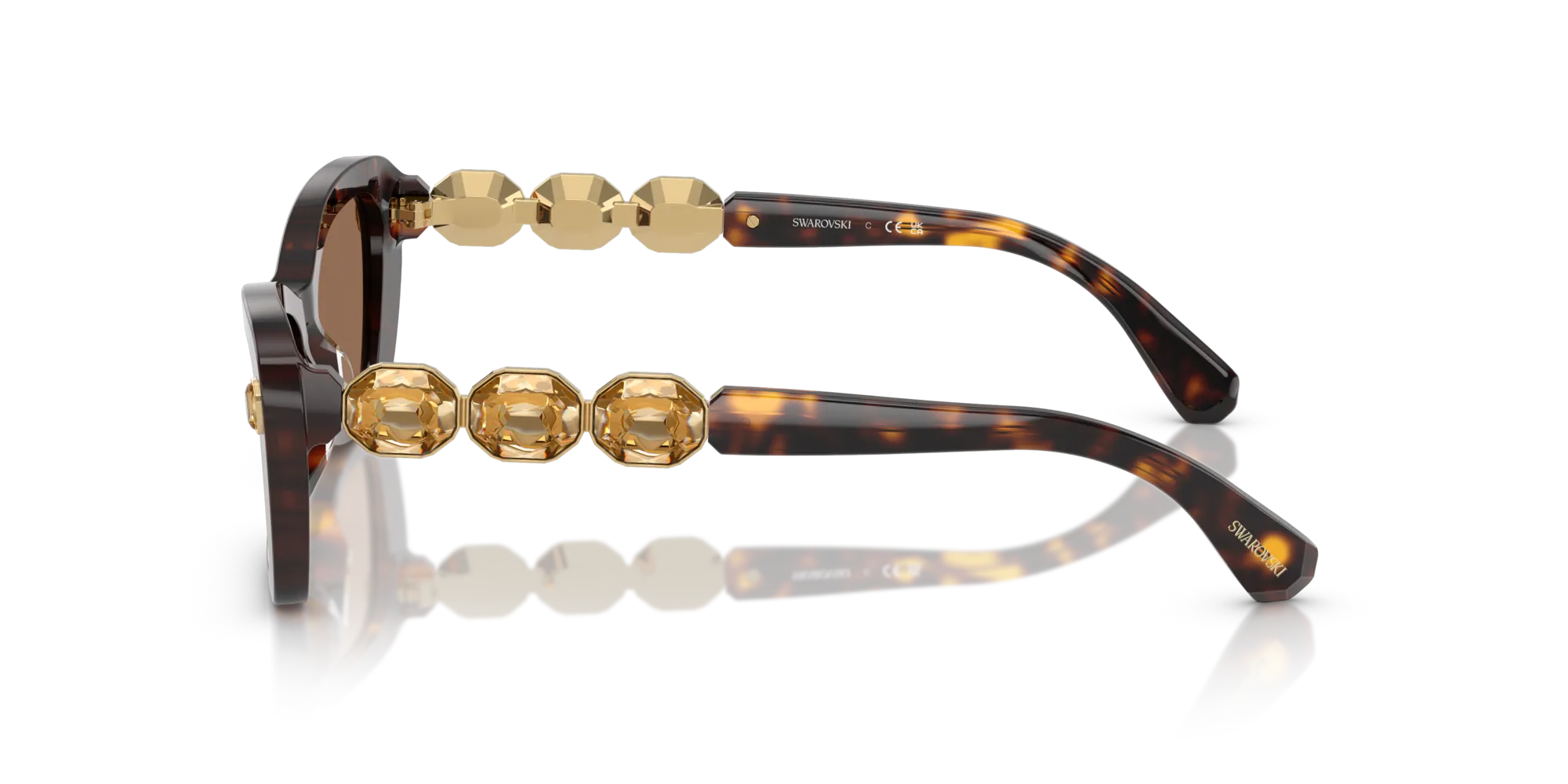 Swarovski SK6033 100273 Occhiali da sole Acetato Tartaruga Marrone Geometrica Normale - immagine 4