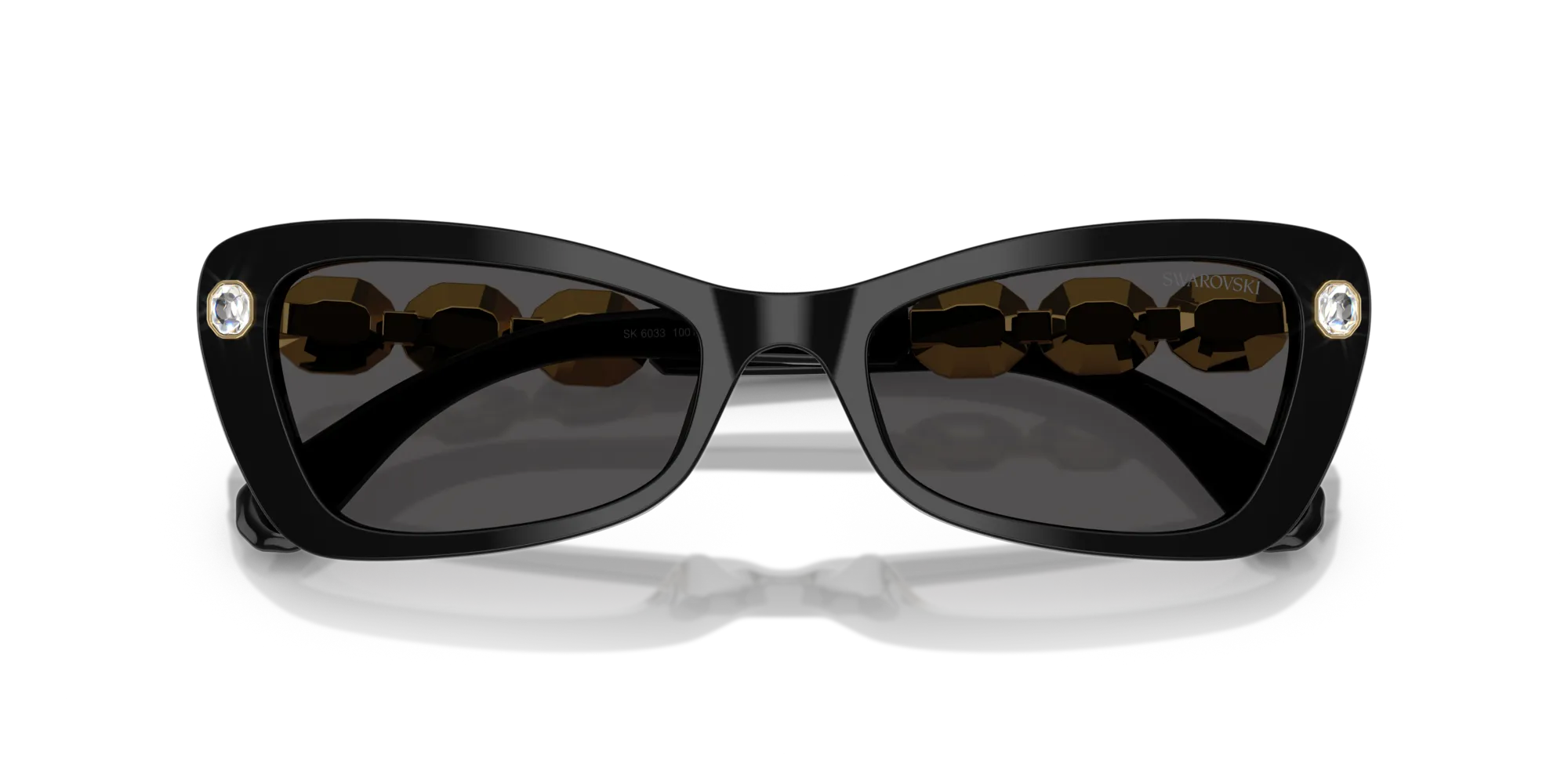 Swarovski SK6033 100187 Occhiali da sole Acetato Nero Grigio Geometrica Normale - immagine 2