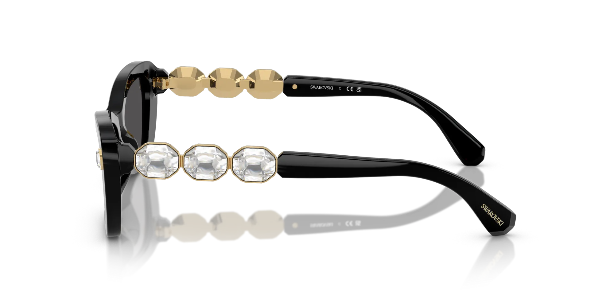 Swarovski SK6033 100187 Occhiali da sole Acetato Nero Grigio Geometrica Normale - immagine 4