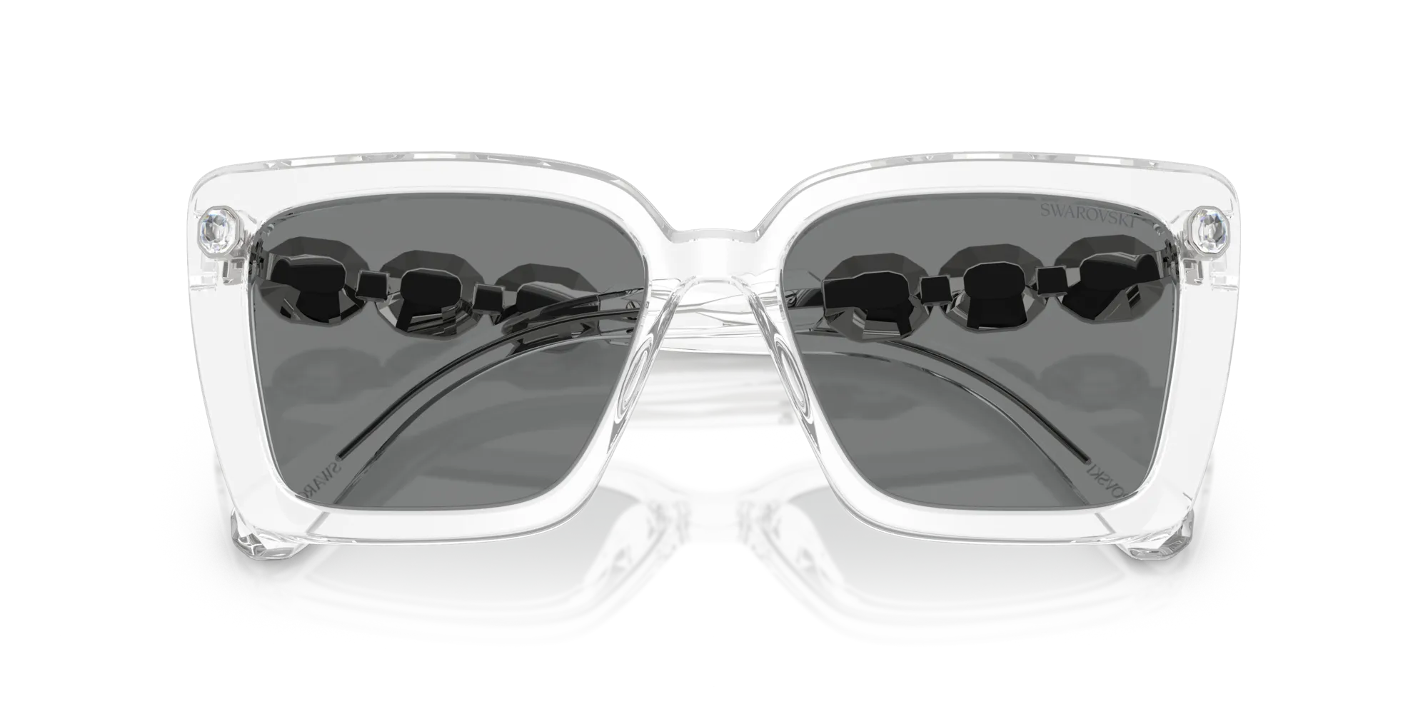 Swarovski SK6032 102787 Occhiali da sole Acetato Trasparente Grigio Squadrata Normale - immagine 2